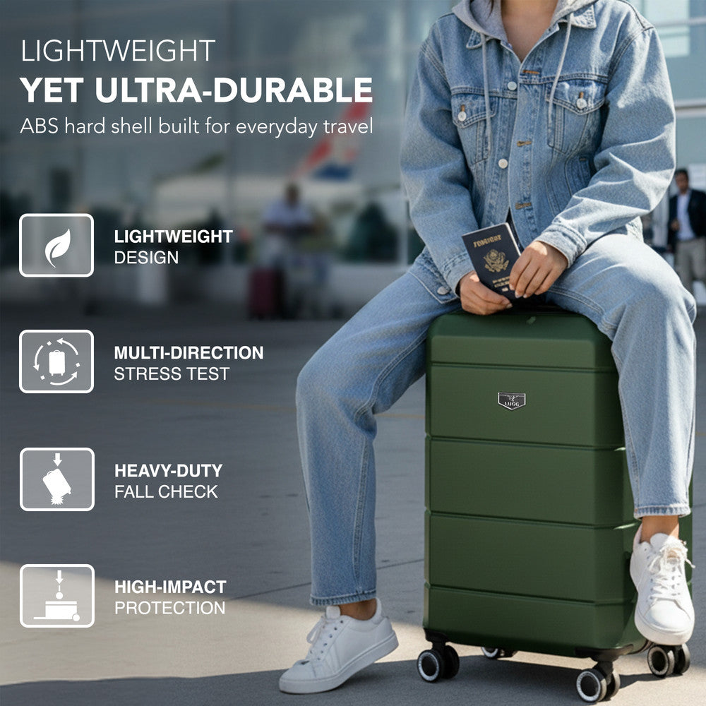 Jetset 20" Cabin Suitcase - 55 x 35 x 23cm in Army Green