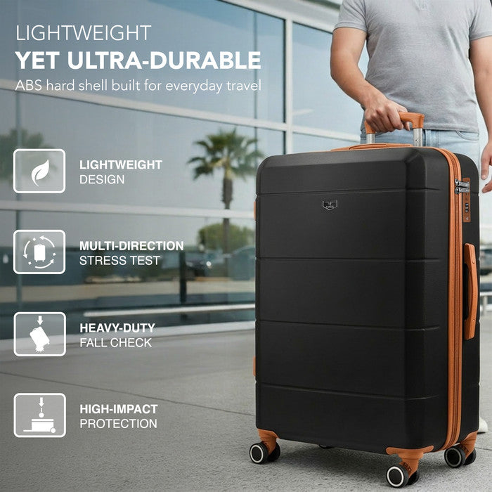 28" Jetset Large Suitcase - Black & Brown
