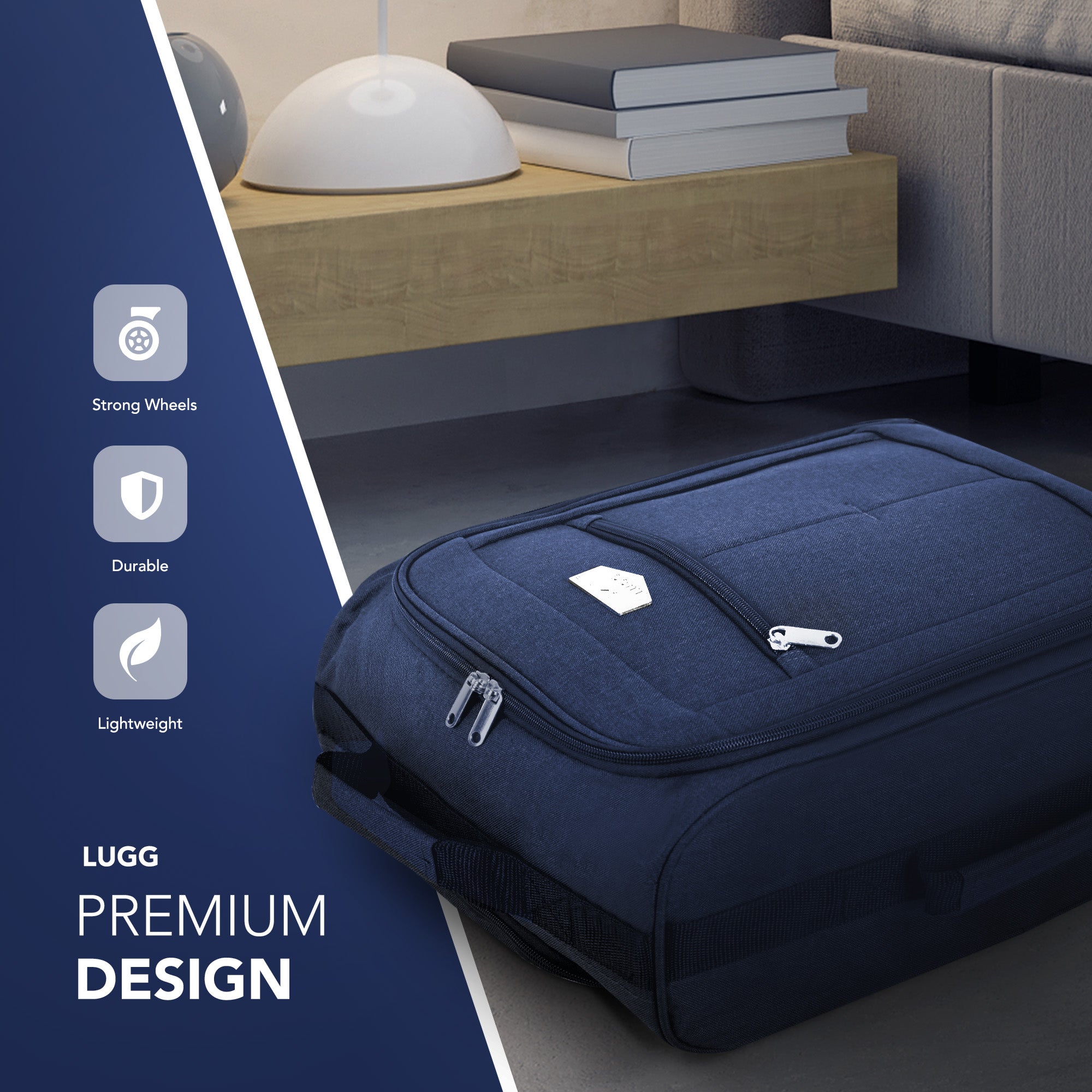 Soft Cabin Bag for Ryanair & EasyJet Priority Overhead Locker - Blue