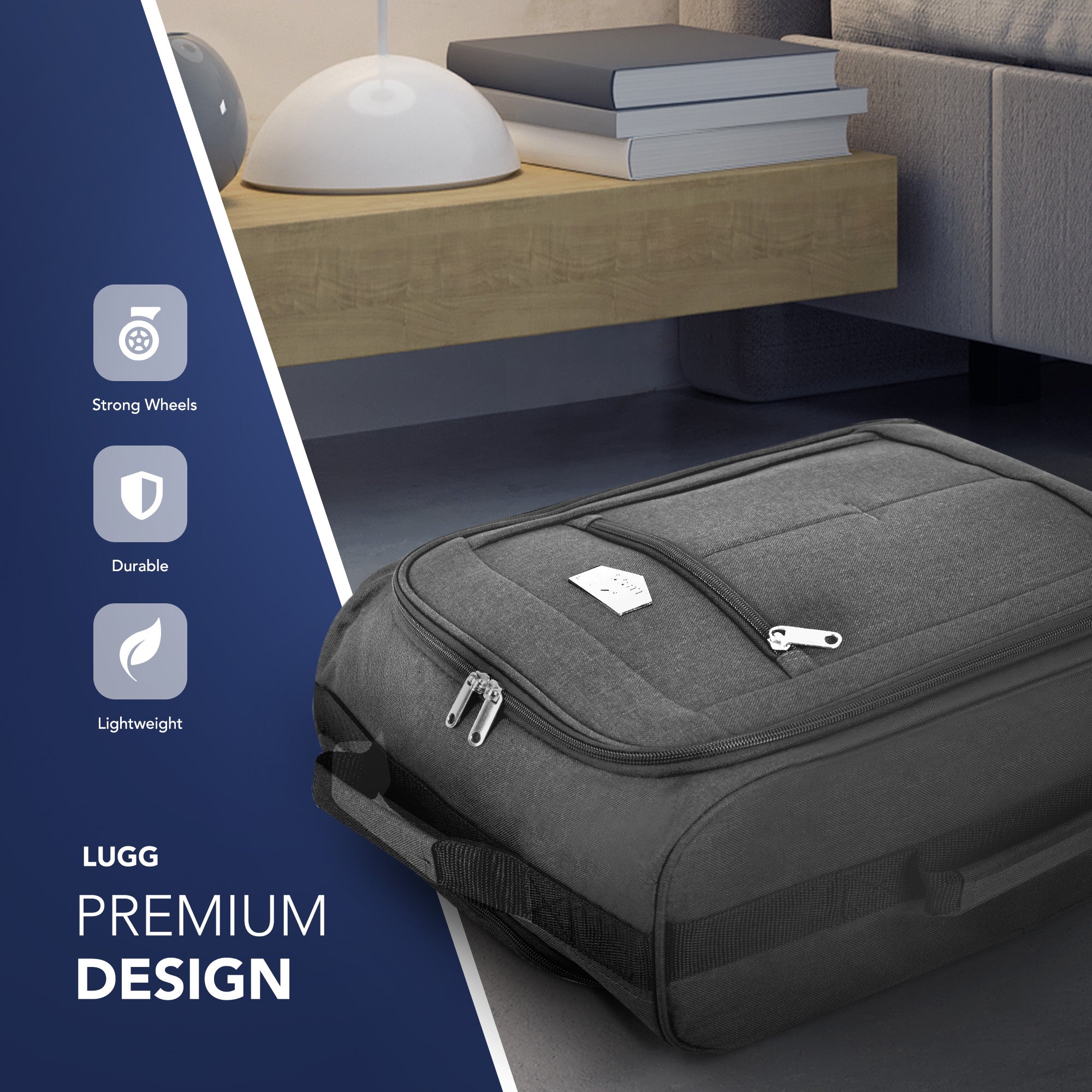 Soft Cabin Bag for Ryanair & EasyJet Priority Overhead Locker - Grey