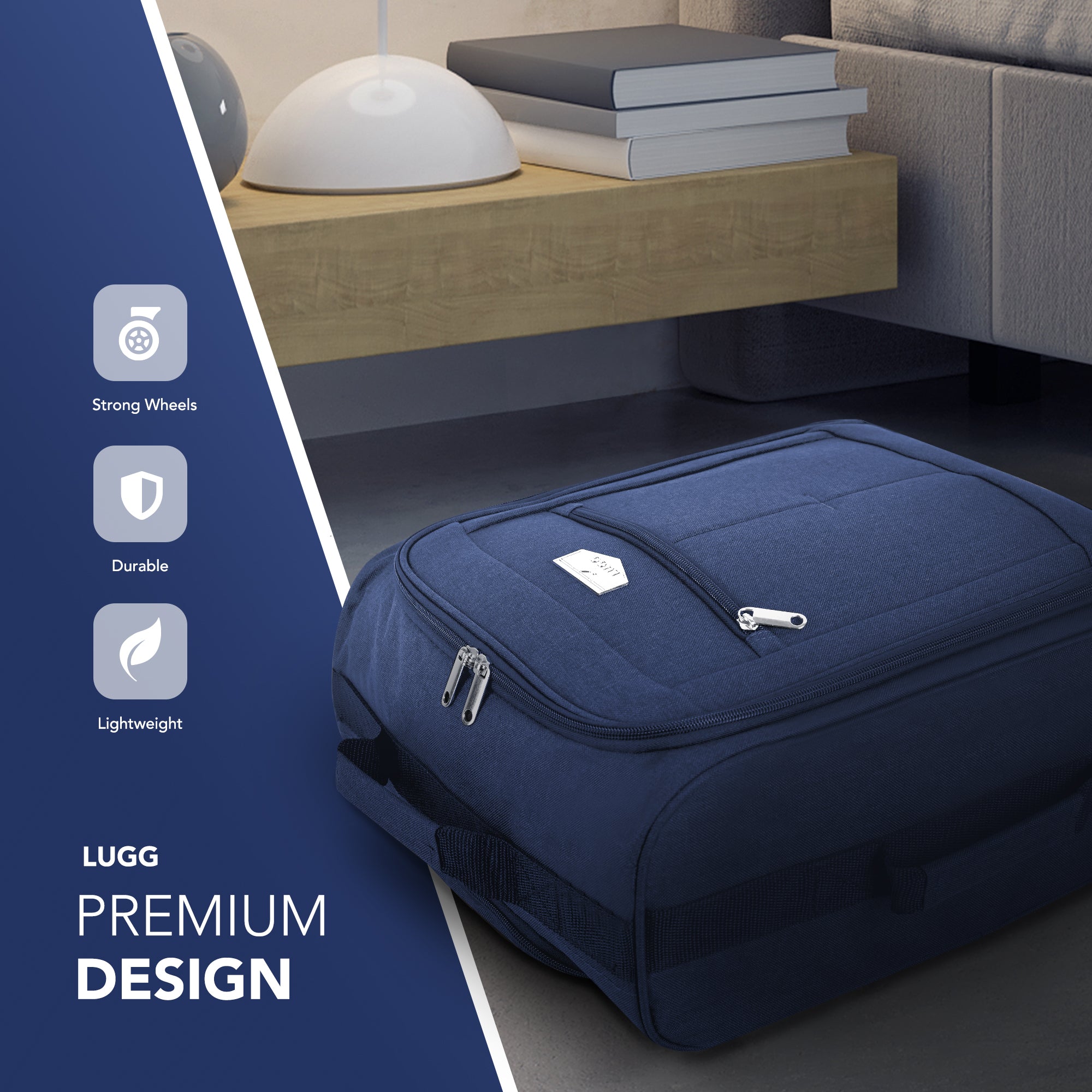 Cabin Approved Lightweight Travel Bag with Wheels - Blue