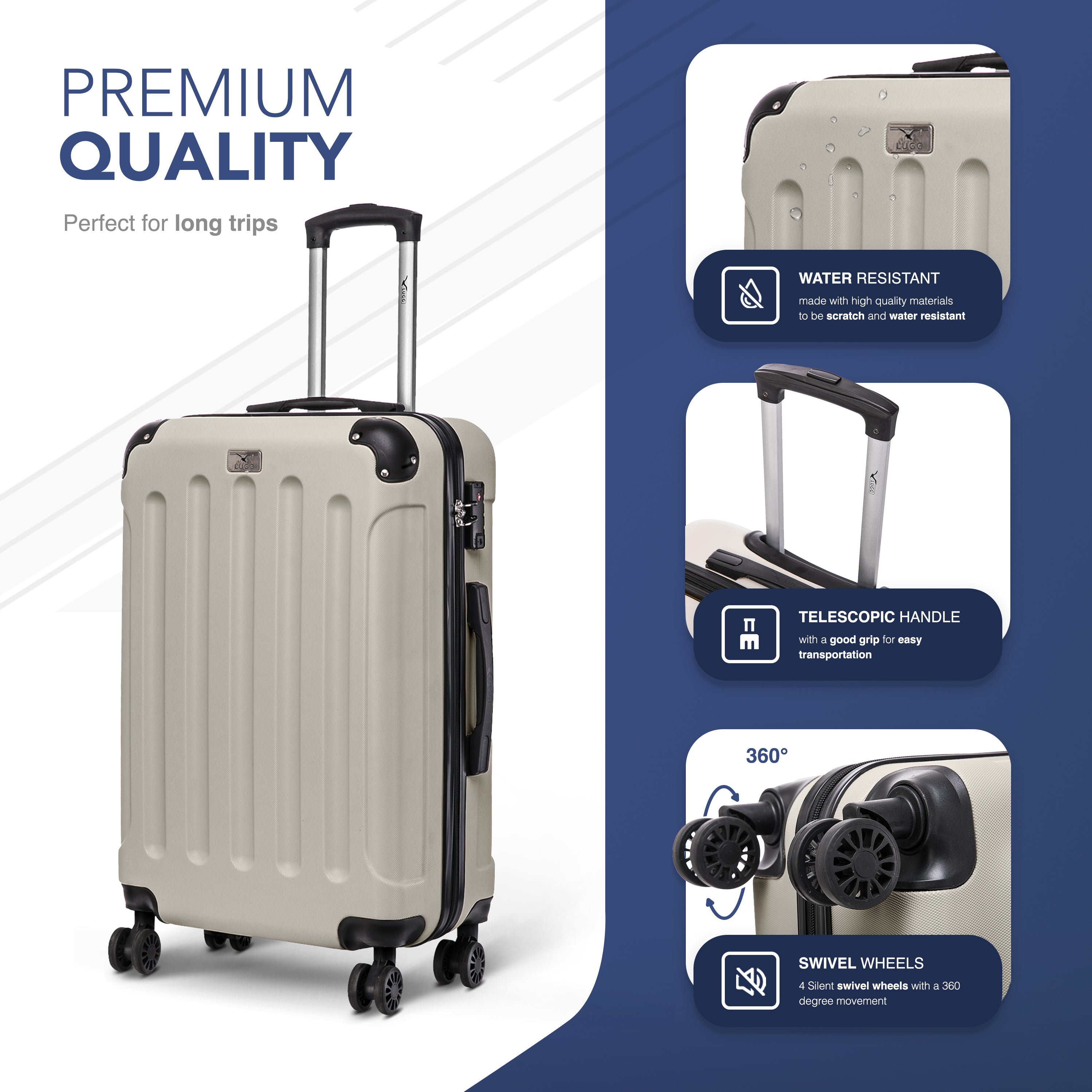 24" Skywander Medium Suitcase - Beige