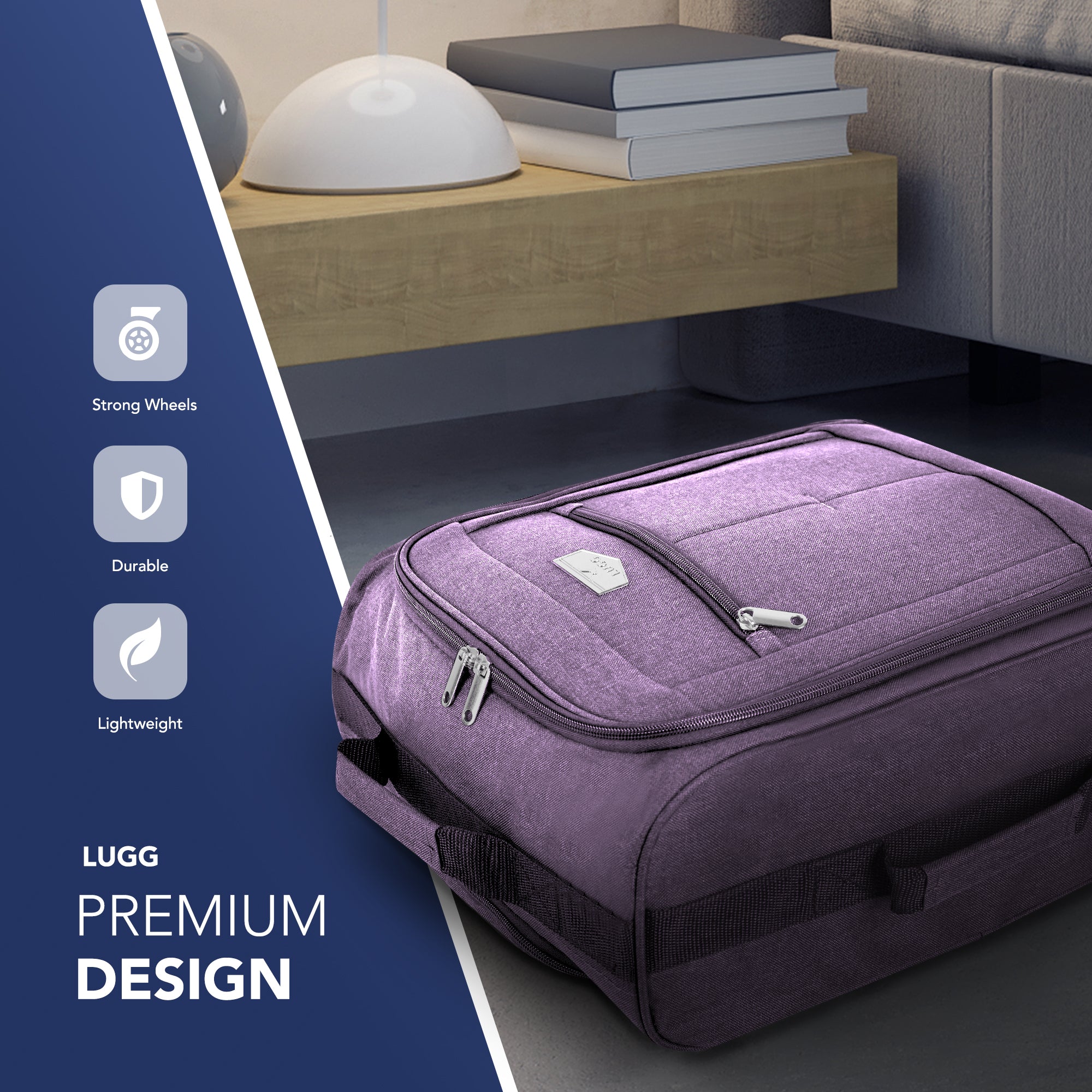 Cabin Approved Lightweight Travel Bag with Wheels - Lilac