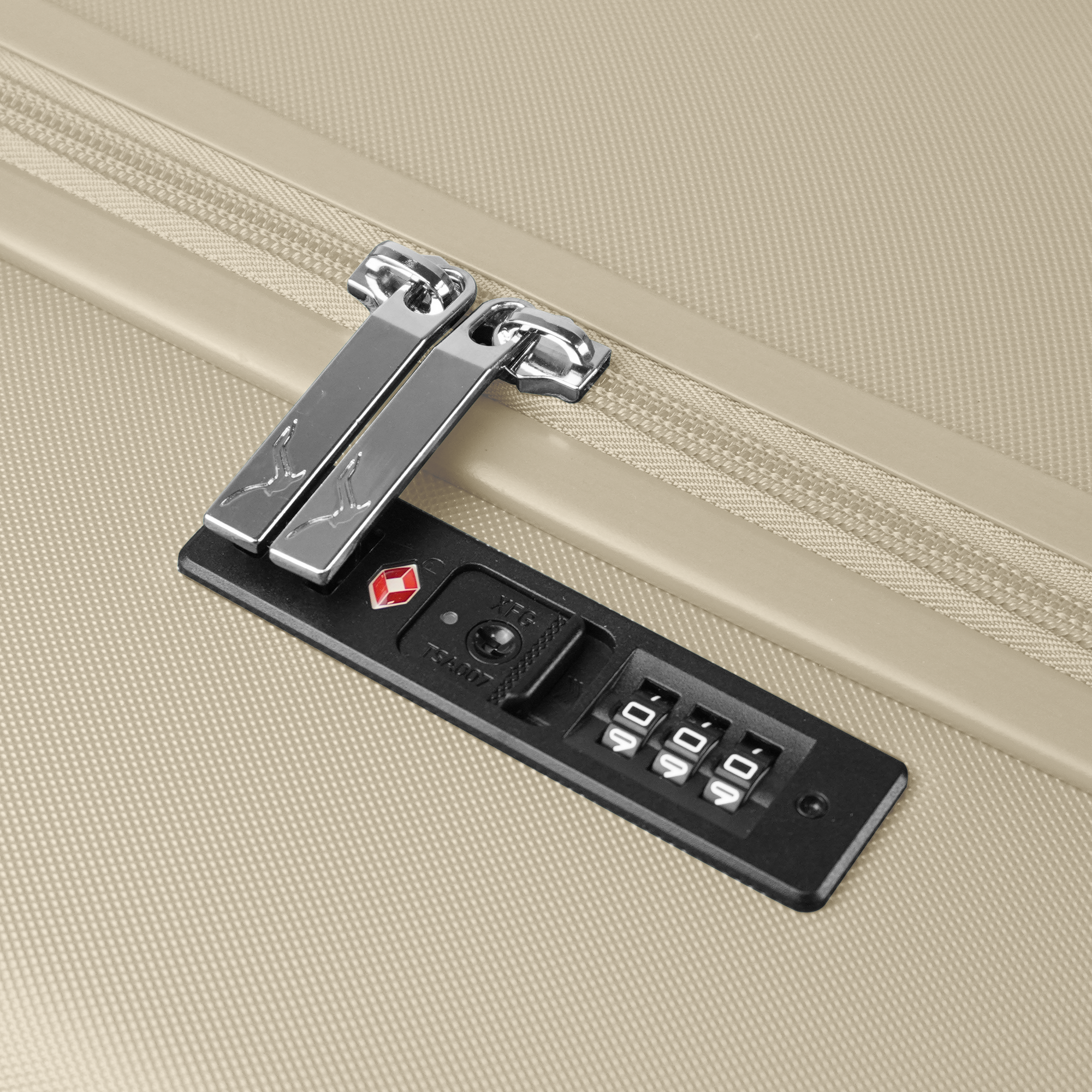 Vacay 24” Suitcase ABS Luggage with TSA Indent Lock, Aluminium Trolley Handle, 360° Spinner Wheels - Airline Compatible (66.5 x 25.5 x 44cm) - Sand