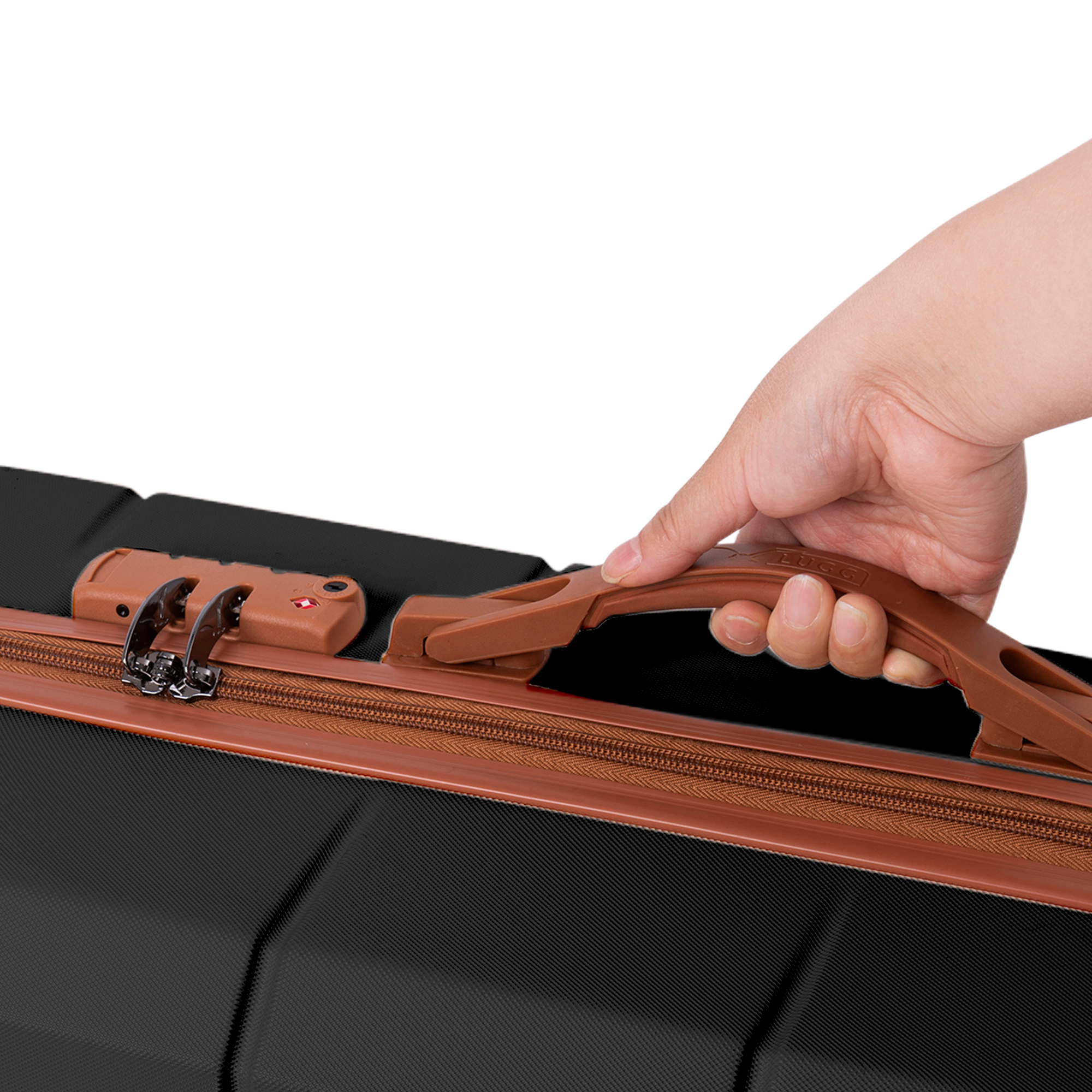 Jetset 3pc Suitcase Set in Black & Brown