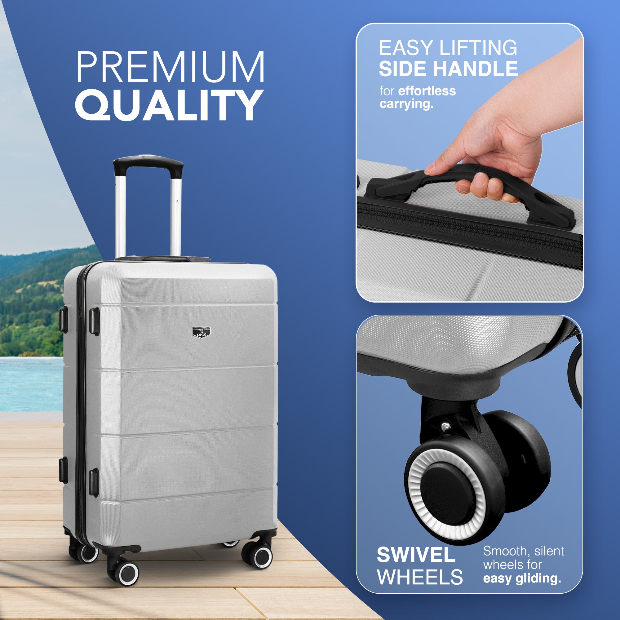 Jetset 3pc Suitcase Set in Silver