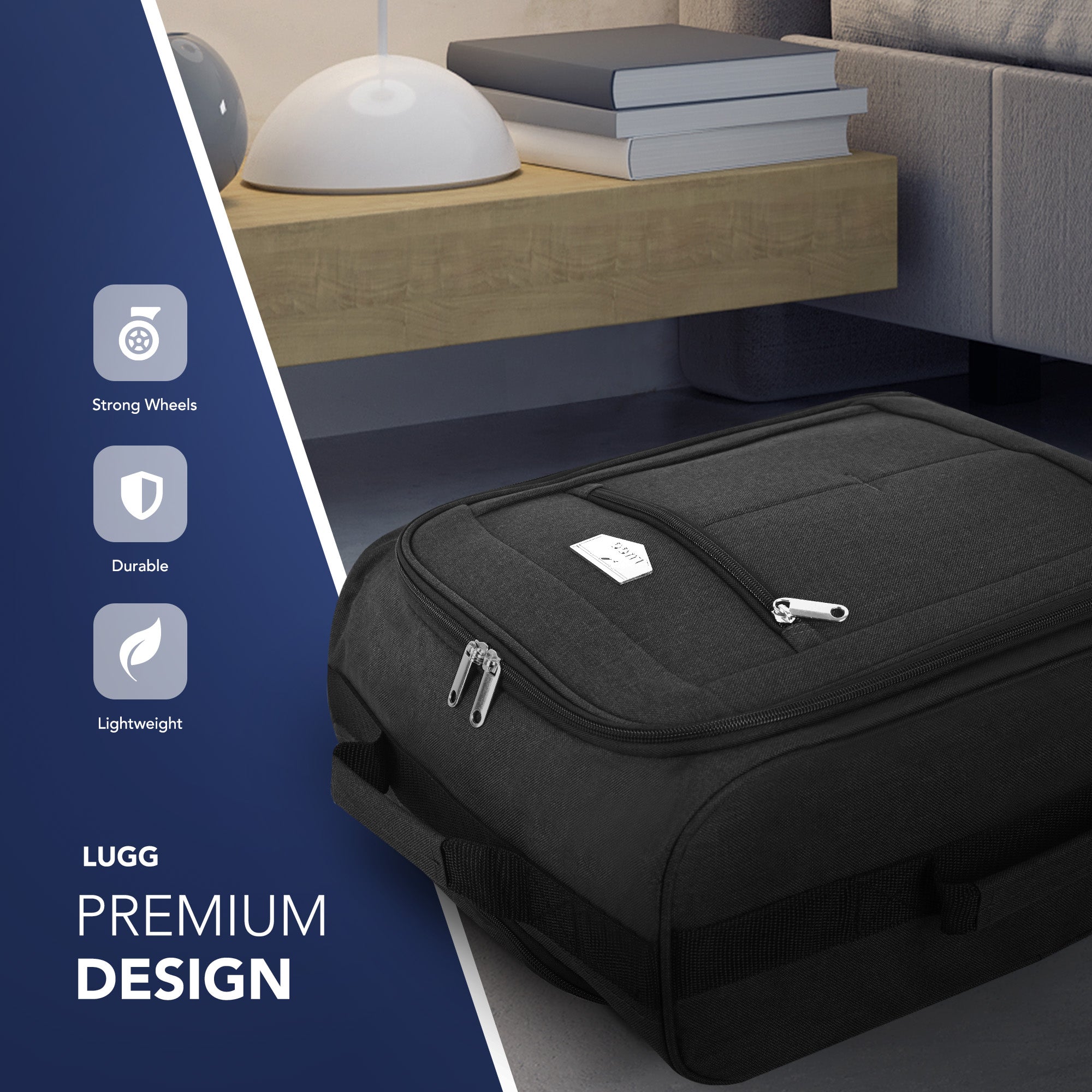 Soft Cabin Bag for EasyJet Overhead Locker - Black