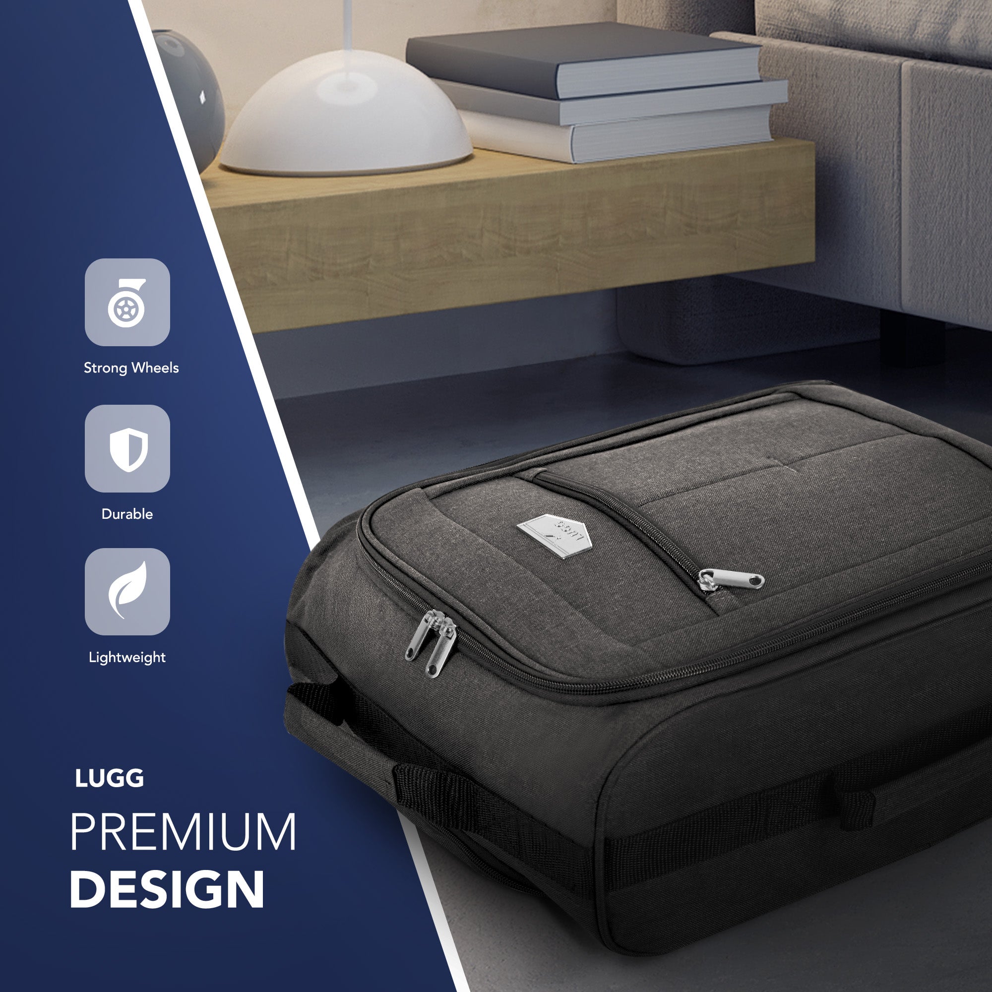 Soft Cabin Bag for Ryanair & EasyJet Priority Overhead Locker - Charcoal
