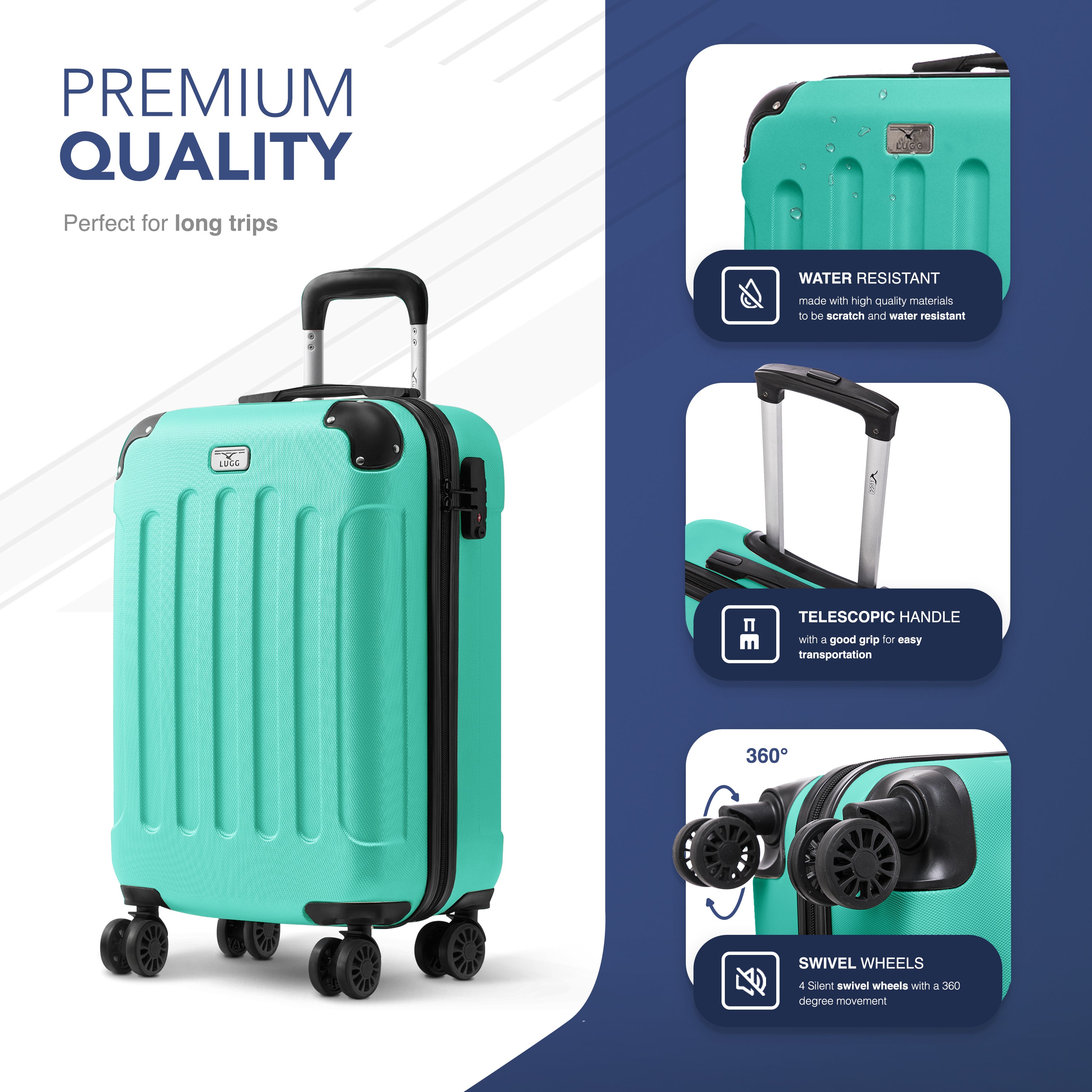 Skywander 20" Cabin Suitcase - 55 x 35 x 23cm in Mint
