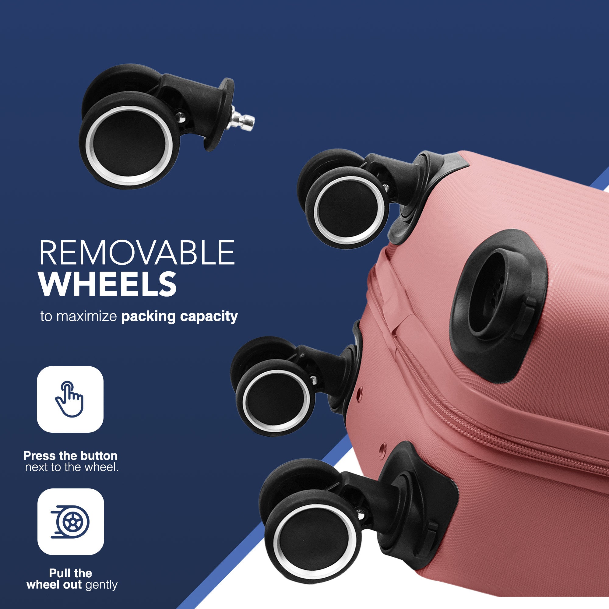 LUGG 40cm Vacay Suitcase ABS Luggage, Aluminium Trolley Handle, 360° Spinner Wheels, Water-Resistant & Durable Material - Airline Compatible (40 x 20 x 25cm)- Clay