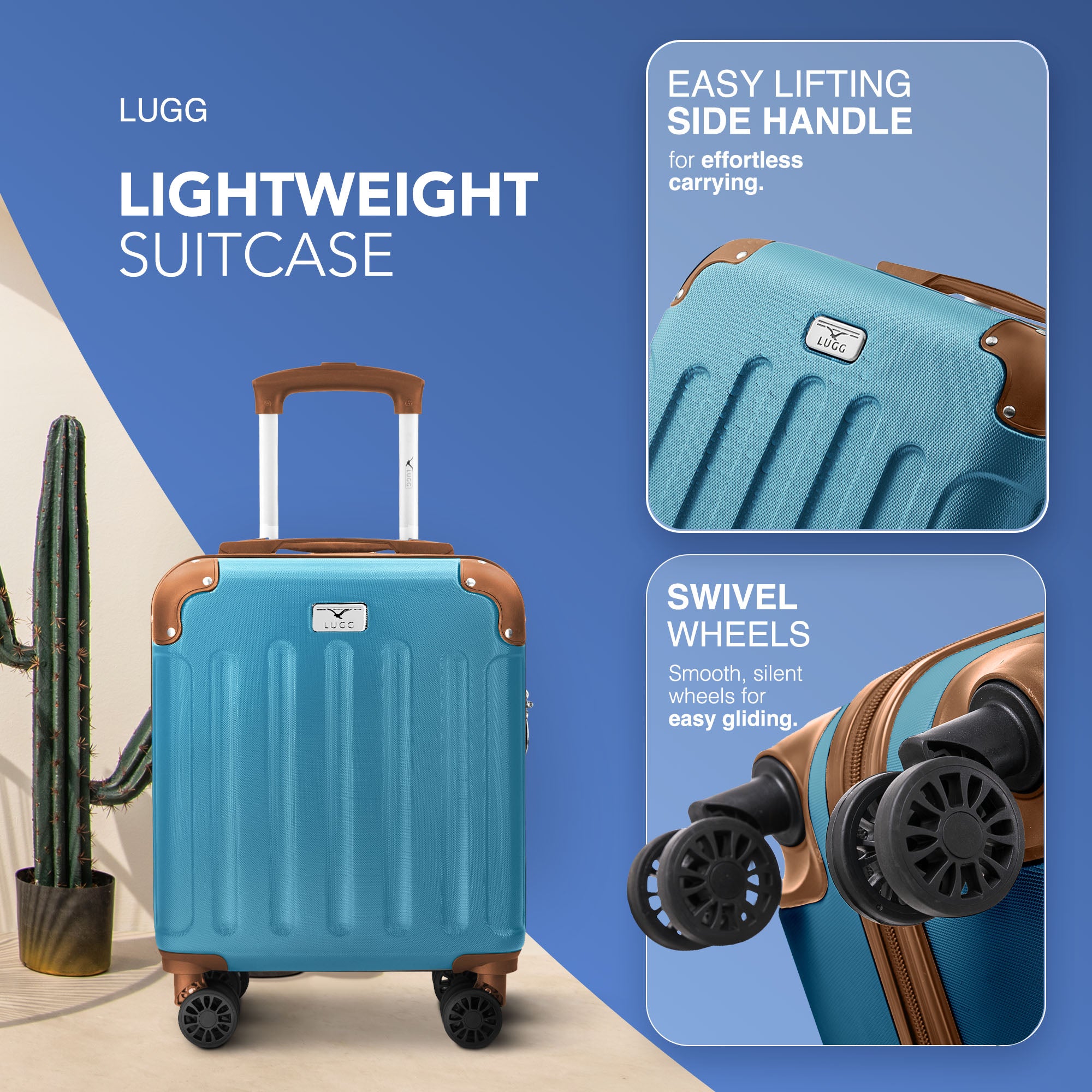 Skywander 15" Underseat Suitcase in Blue & Brown