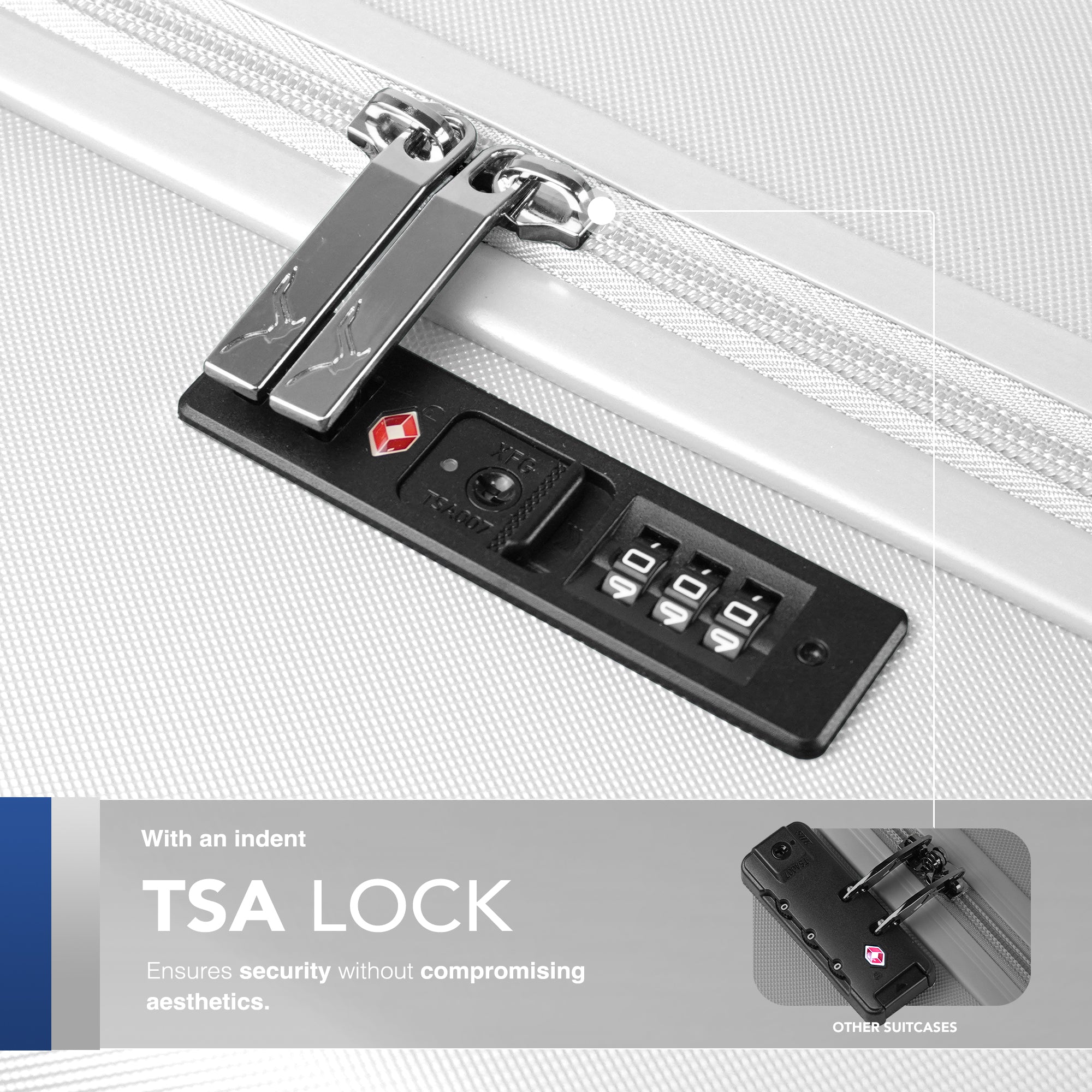 Vacay 20” Suitcase ABS Luggage with TSA Indent Lock, Aluminium Trolley Handle, 360° Spinner Wheels - Airline Compatible (55 x 35 x 23cm) - Pearl