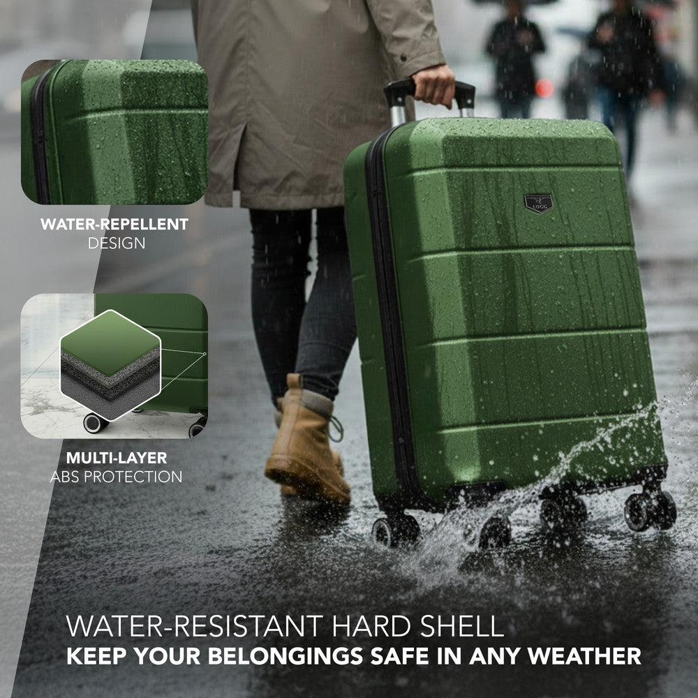 Jetset 20" Cabin Suitcase - 55 x 35 x 23cm in Army Green