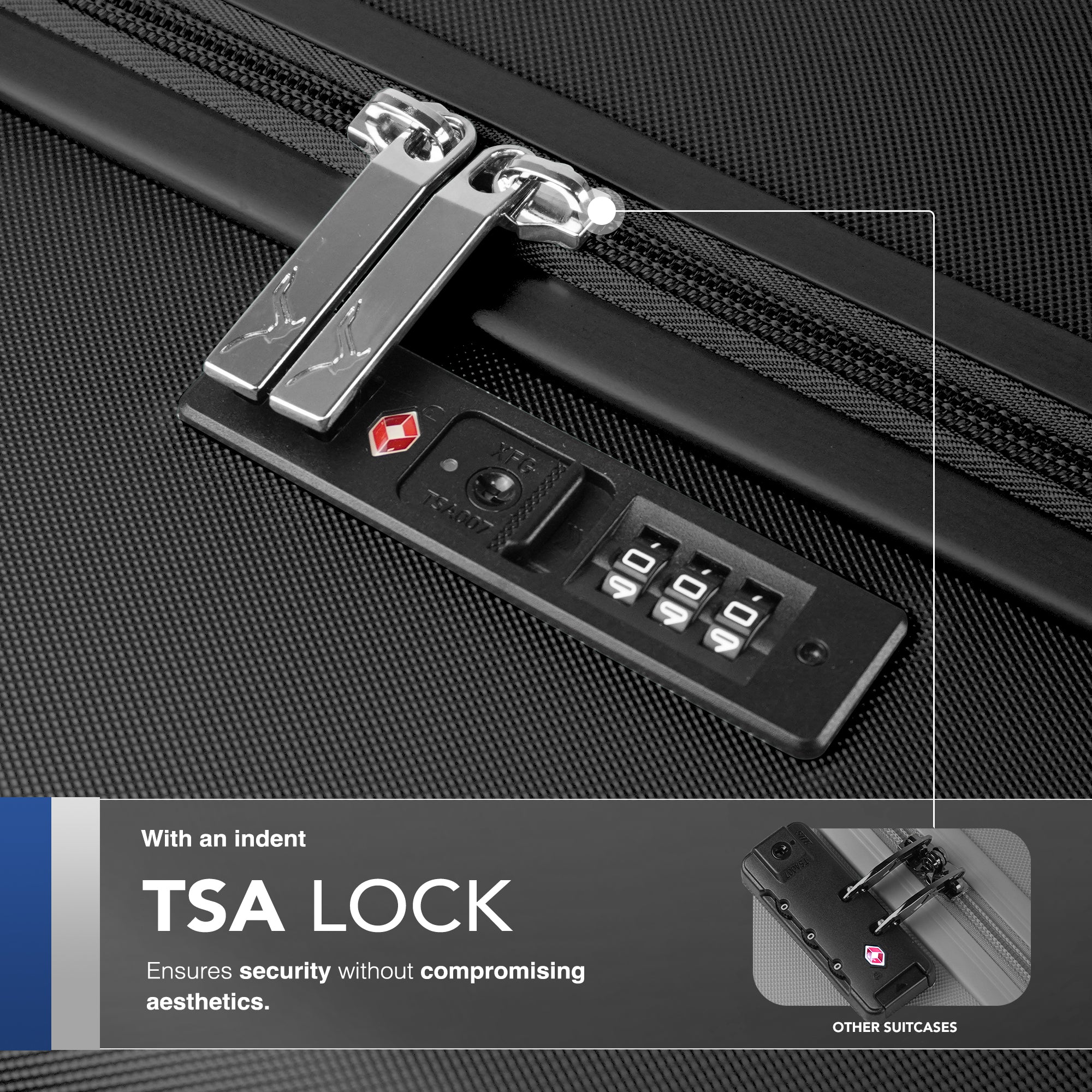 Vacay 20” Suitcase ABS Luggage with TSA Indent Lock, Aluminium Trolley Handle, 360° Spinner Wheels - Airline Compatible (55 x 35 x 23cm) - Shadow