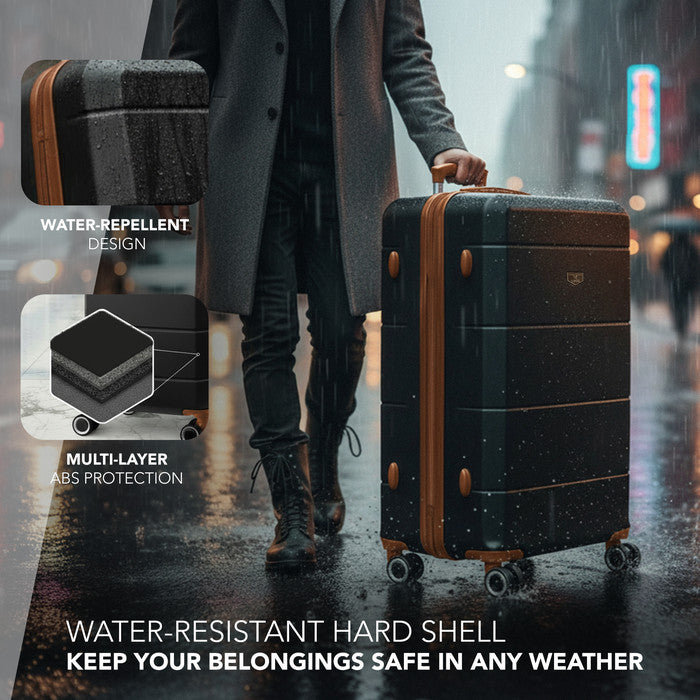 28" Jetset Large Suitcase - Black & Brown