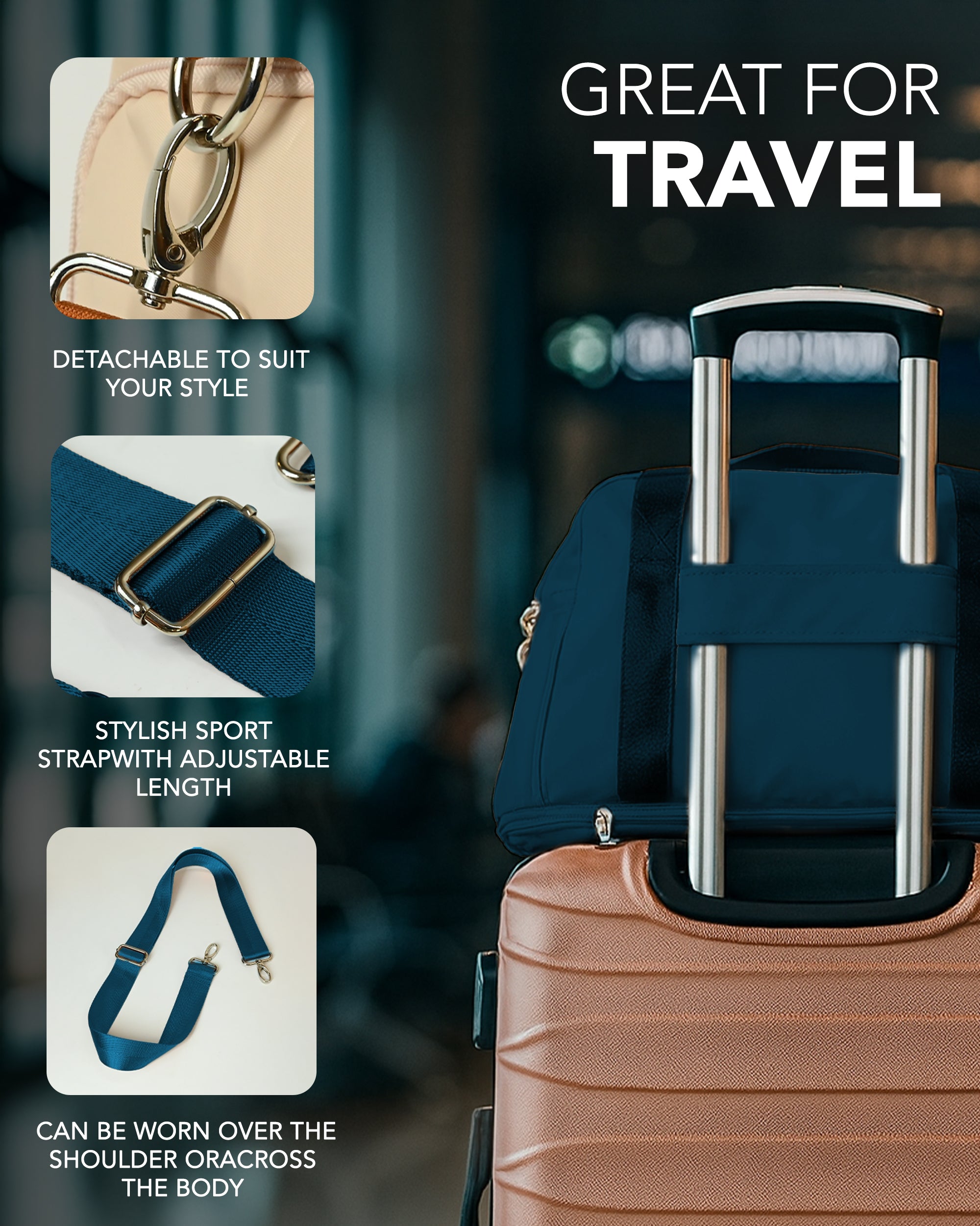 LUGG Duffle & Toiletry Bag Set – Waterproof Travel Bags for Men & Women - Teal