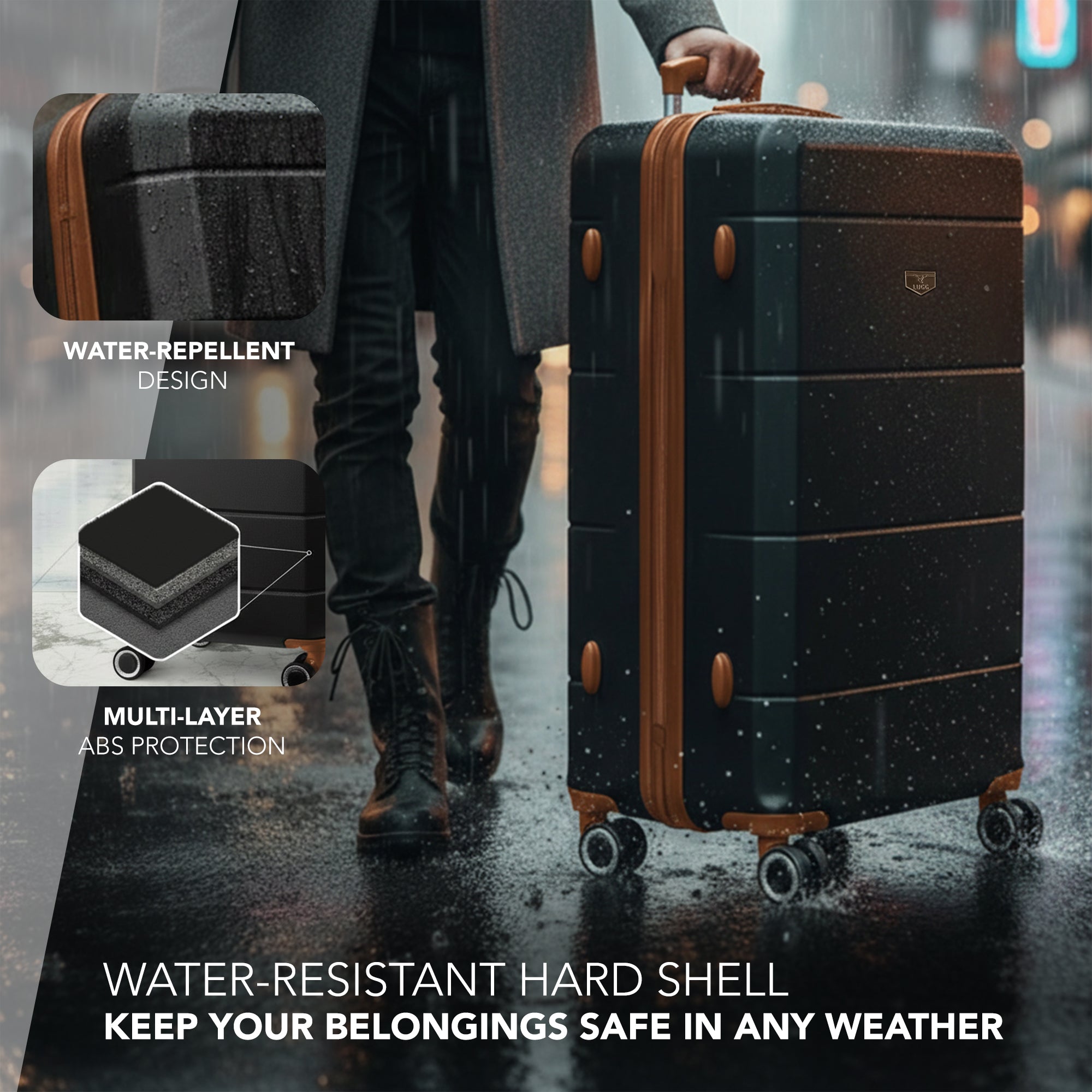 32" Jetset XL Suitcase - Black & Brown