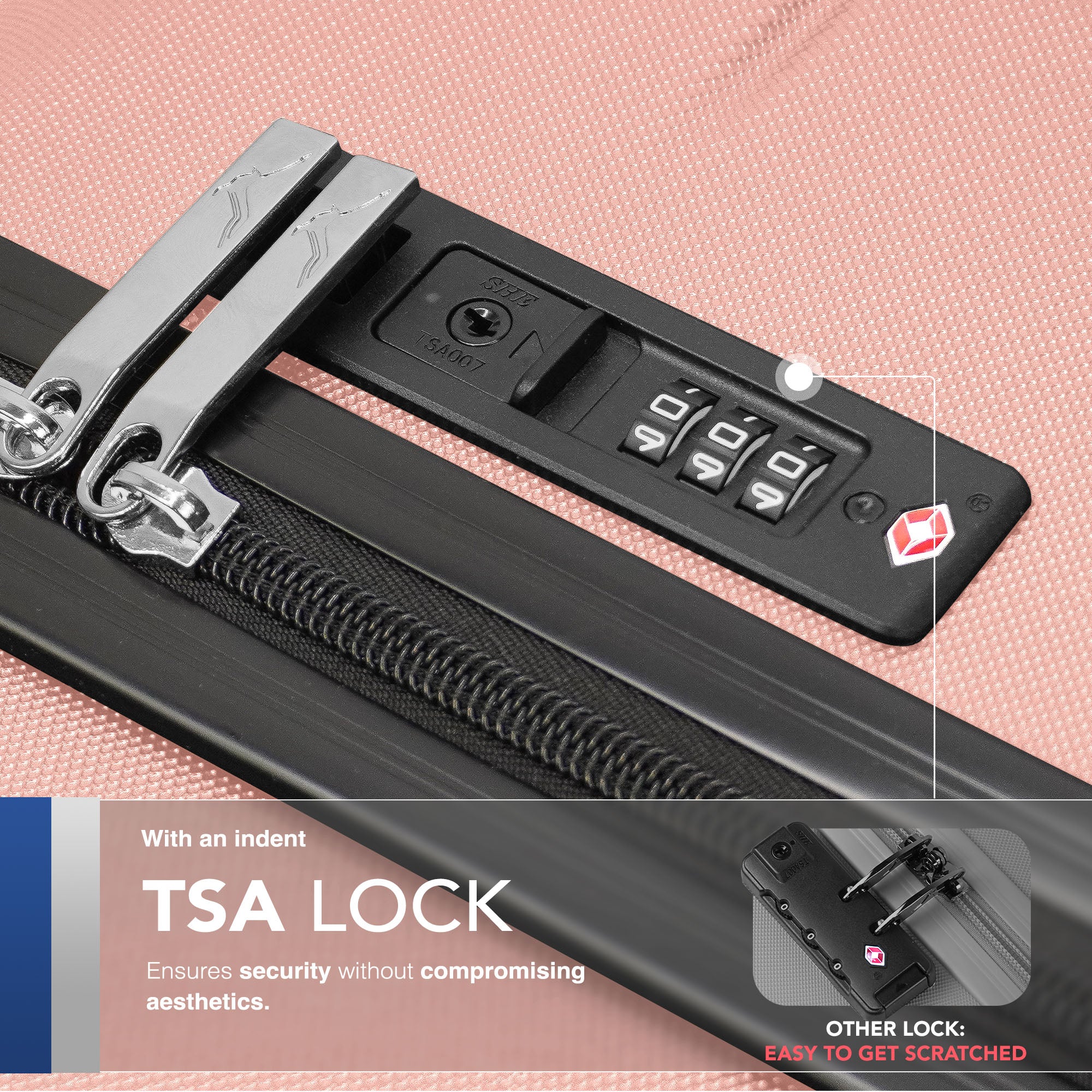 Jetset 20" Cabin Suitcase - 55 x 35 x 23cm in Rose Gold