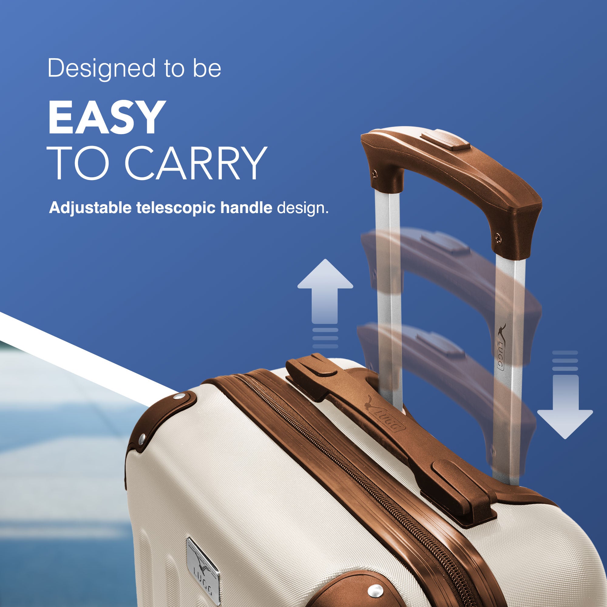 Skywander 15" Underseat Suitcase in Cream & Brown