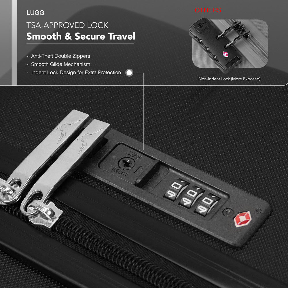 Jetset 20" Cabin Suitcase - 55 x 35 x 23cm in Black