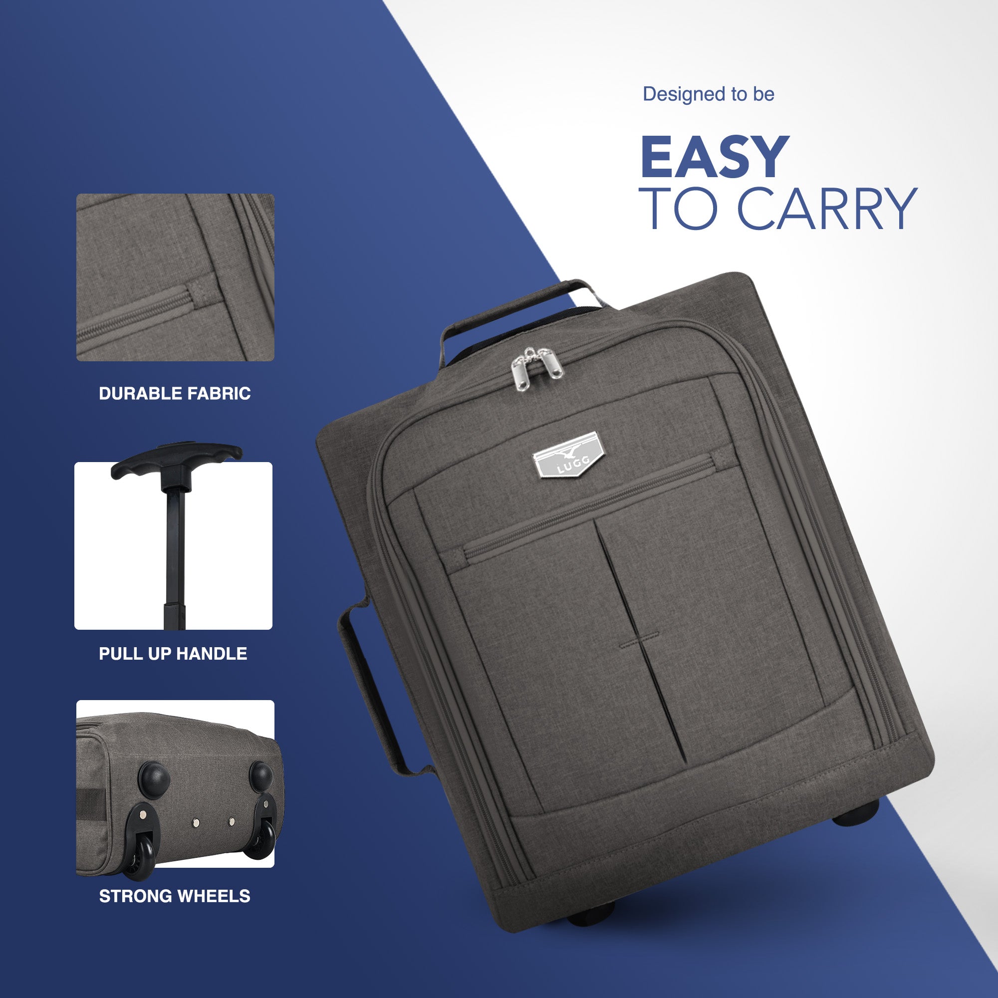 Soft Cabin Bag for EasyJet Overhead Locker - Charcoal