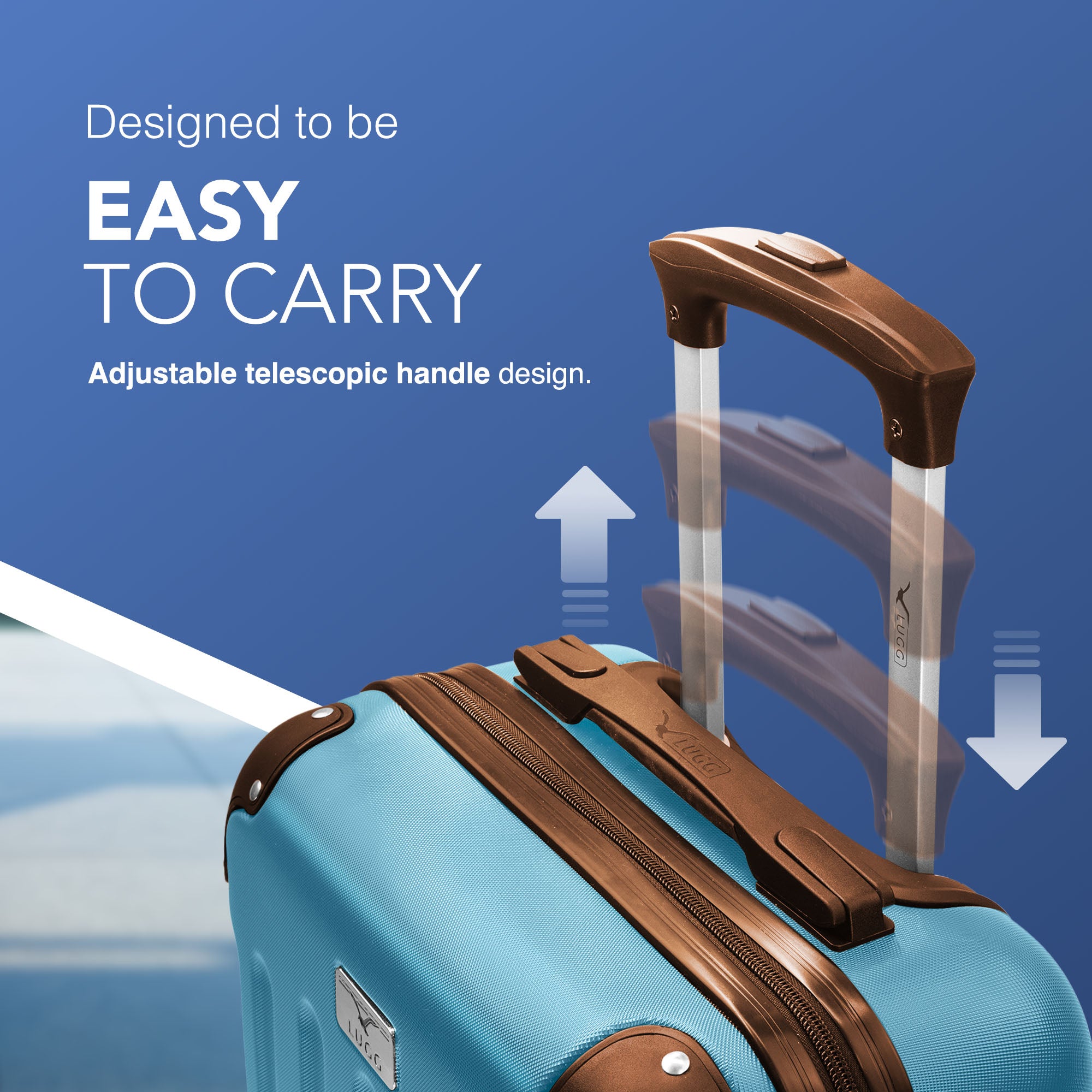 Skywander 15" Underseat Suitcase in Blue & Brown