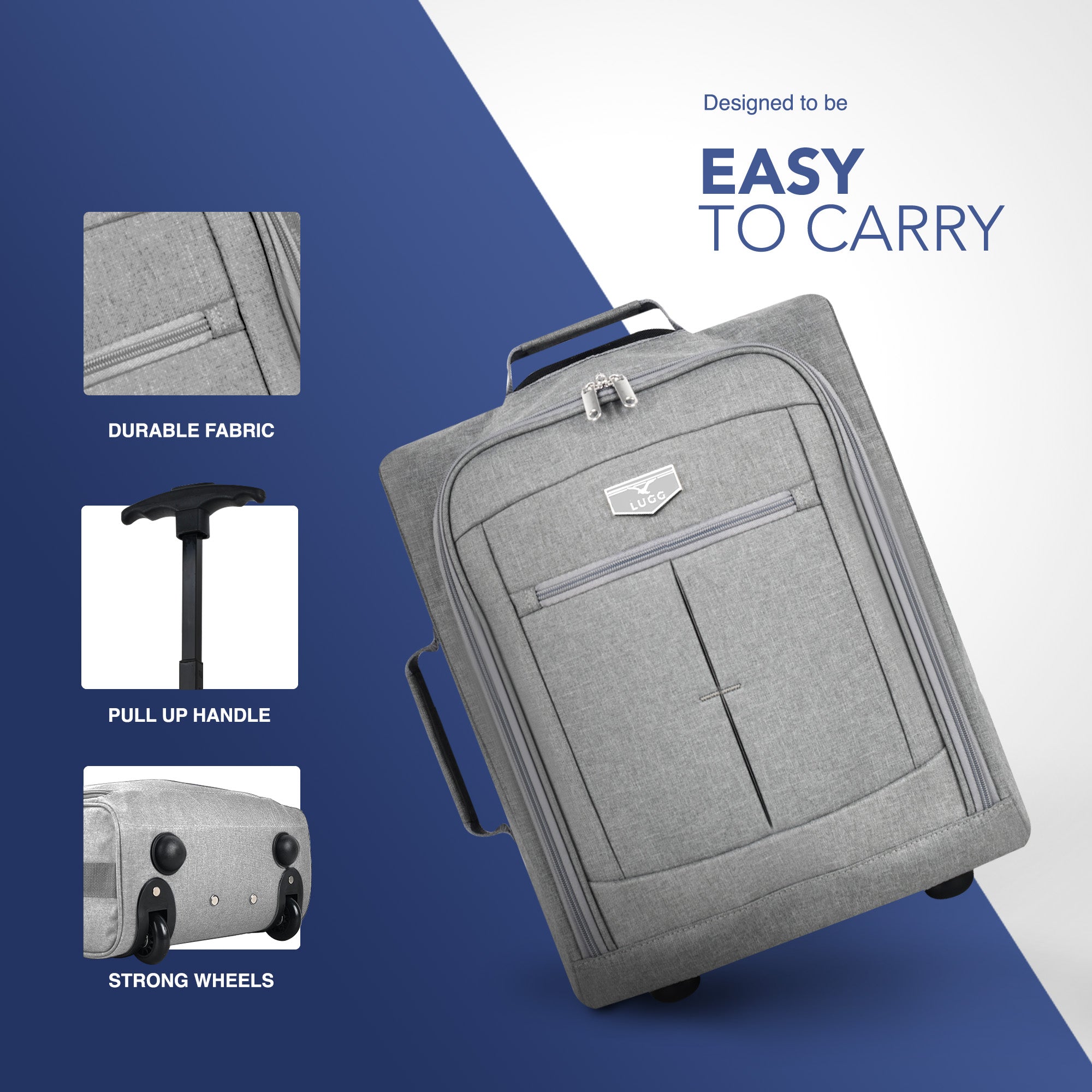 Soft Cabin Bag for Ryanair & EasyJet Priority Overhead Locker - Grey