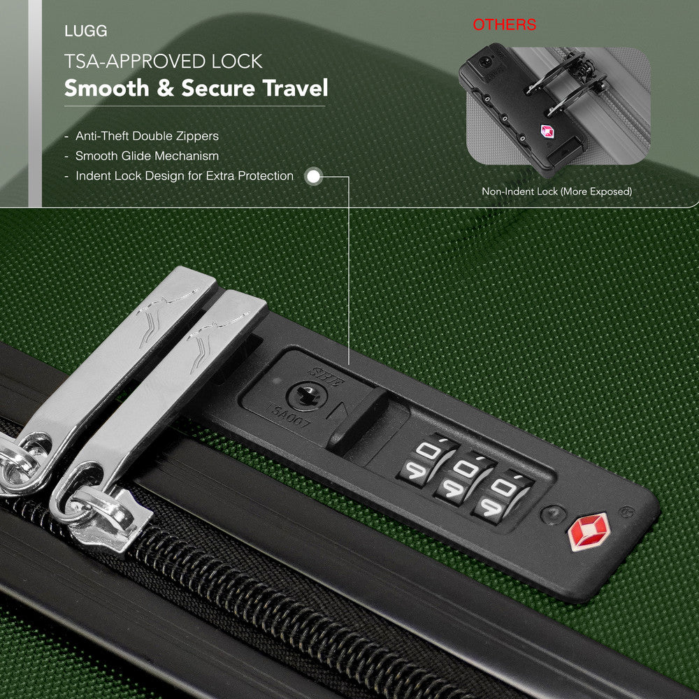 Jetset 20" Cabin Suitcase - 55 x 35 x 23cm in Army Green