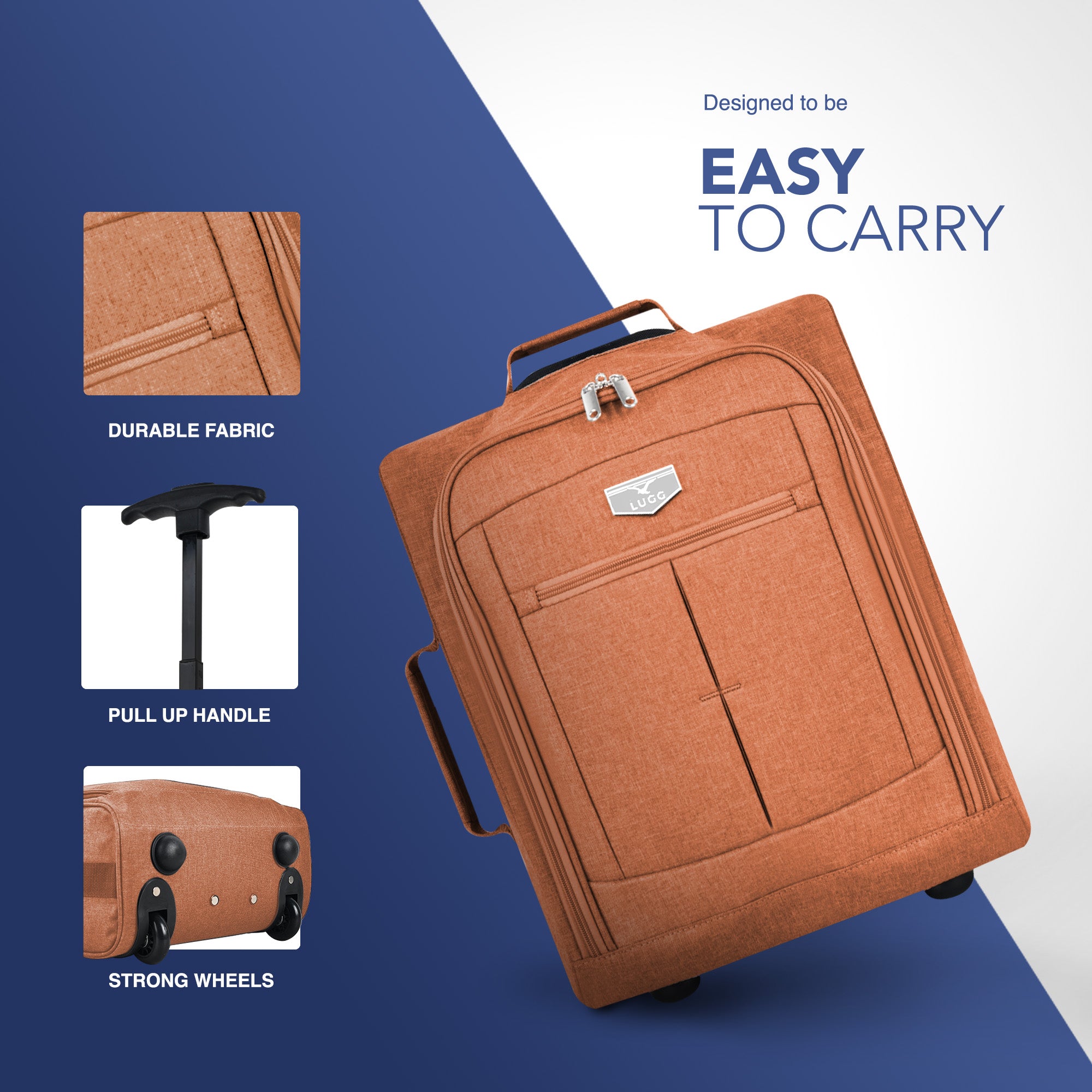 Soft Cabin Bag for Ryanair & EasyJet Priority Overhead Locker - Orange