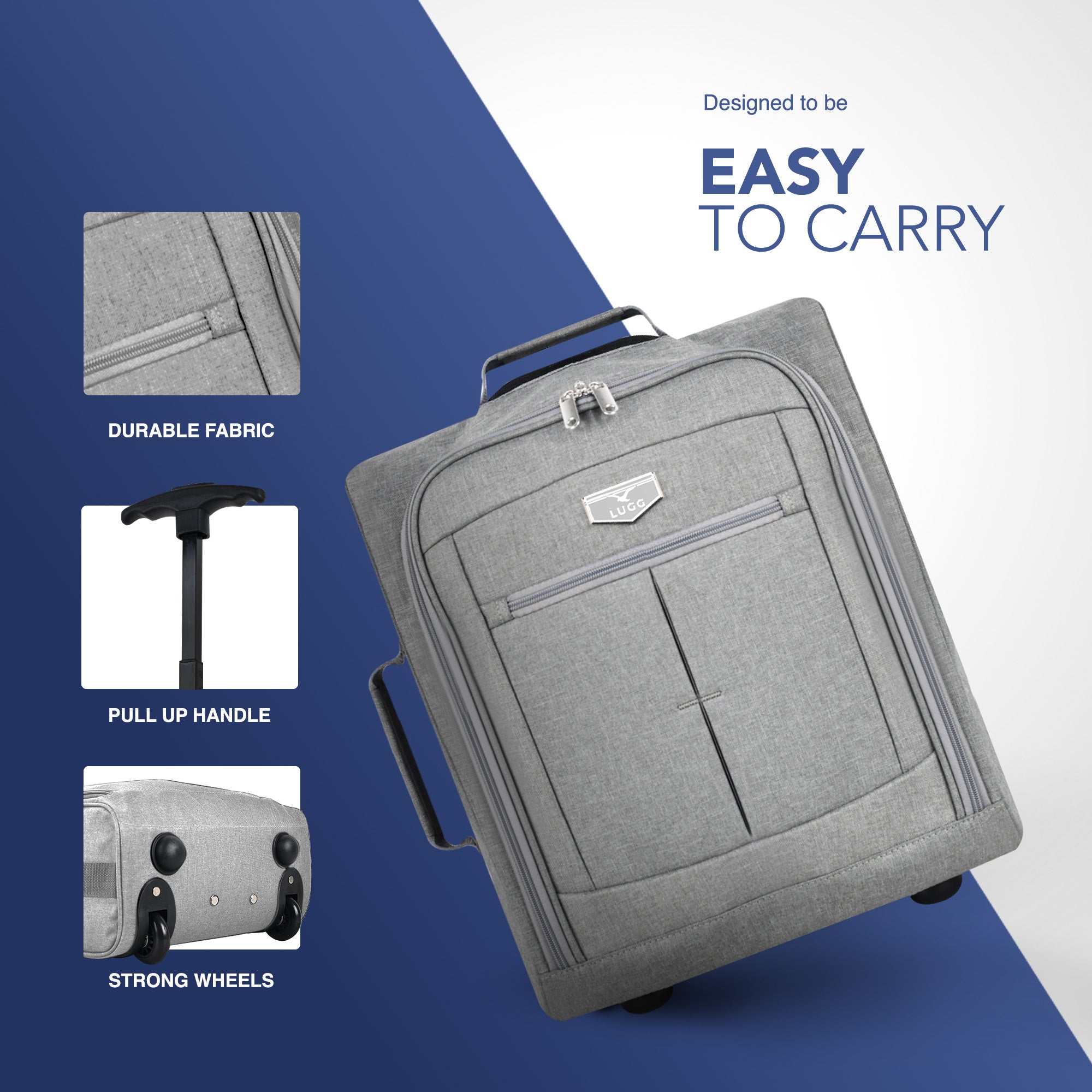 Soft Cabin Bag for EasyJet Overhead Locker - Grey