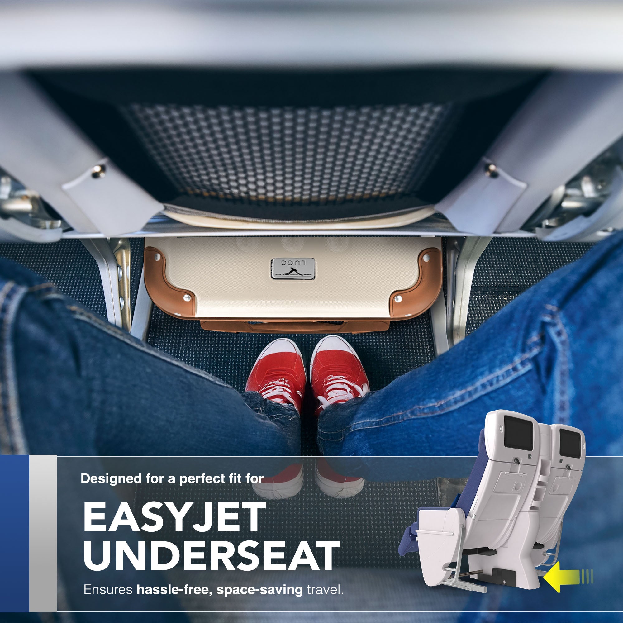 Skywander 15" Underseat Suitcase in Cream & Brown