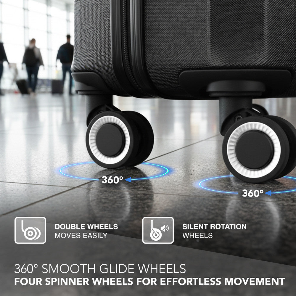 Jetset 20" Cabin Suitcase - 55 x 35 x 23cm in Black
