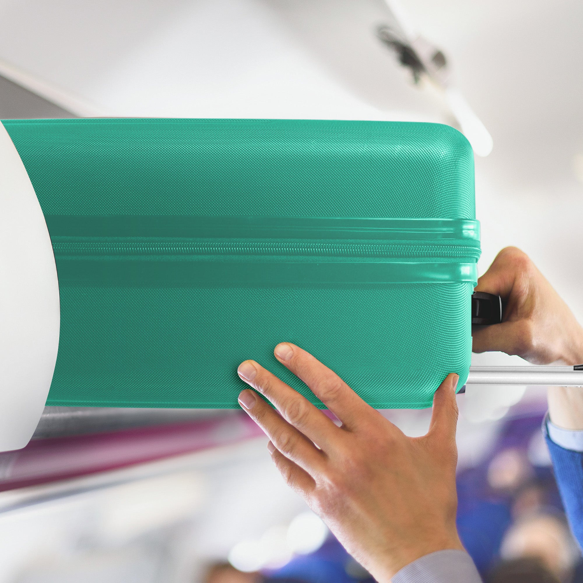 Vacay 15” Suitcase ABS Luggage, Aluminium Trolley Handle, 360° Spinner Wheels - Airline Compatible (45 x 33x 20cm) - Mint