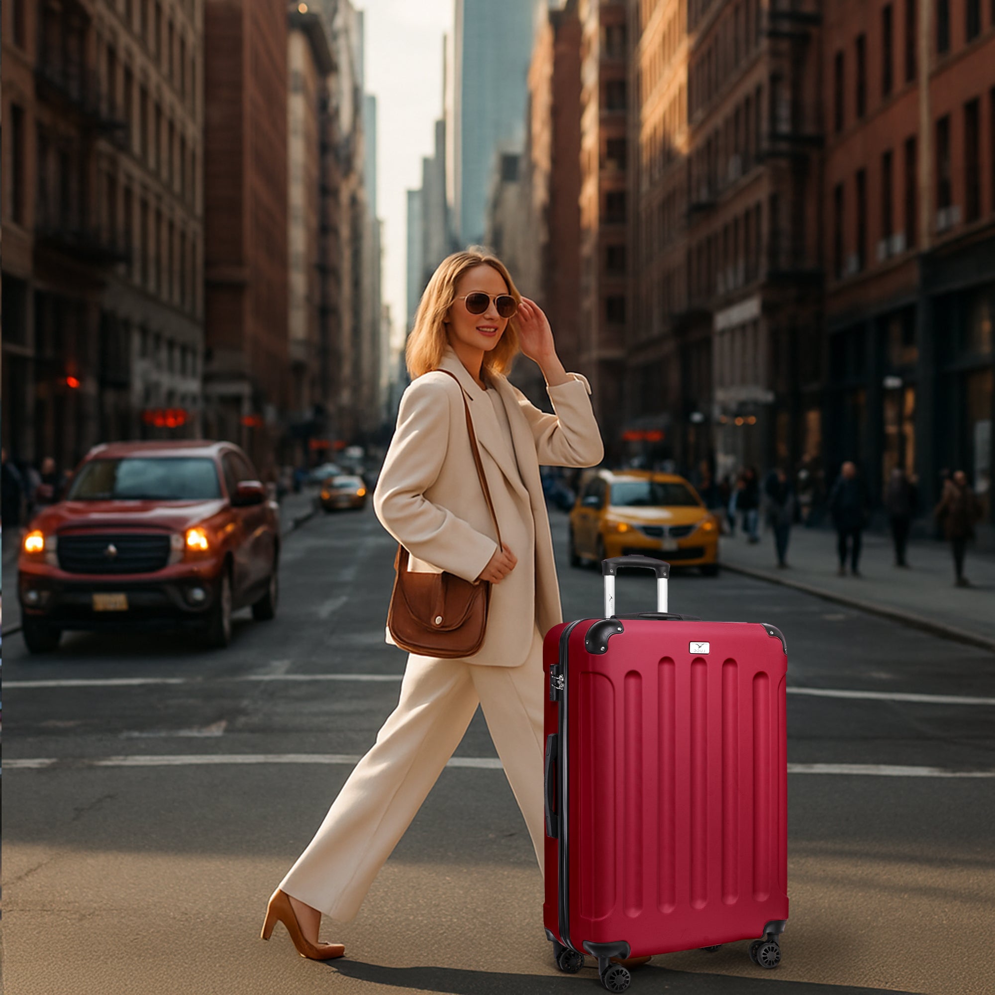 28" Skywander Large Suitcase - Burgundy