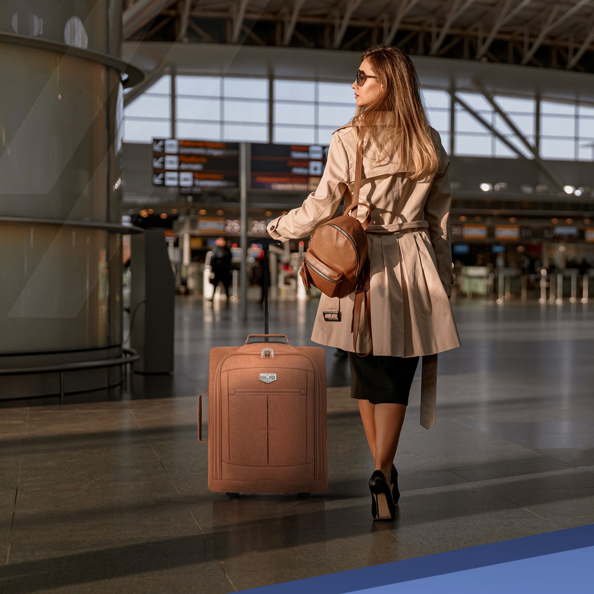 Soft Cabin Bag for Ryanair & EasyJet Priority Overhead Locker - Orange