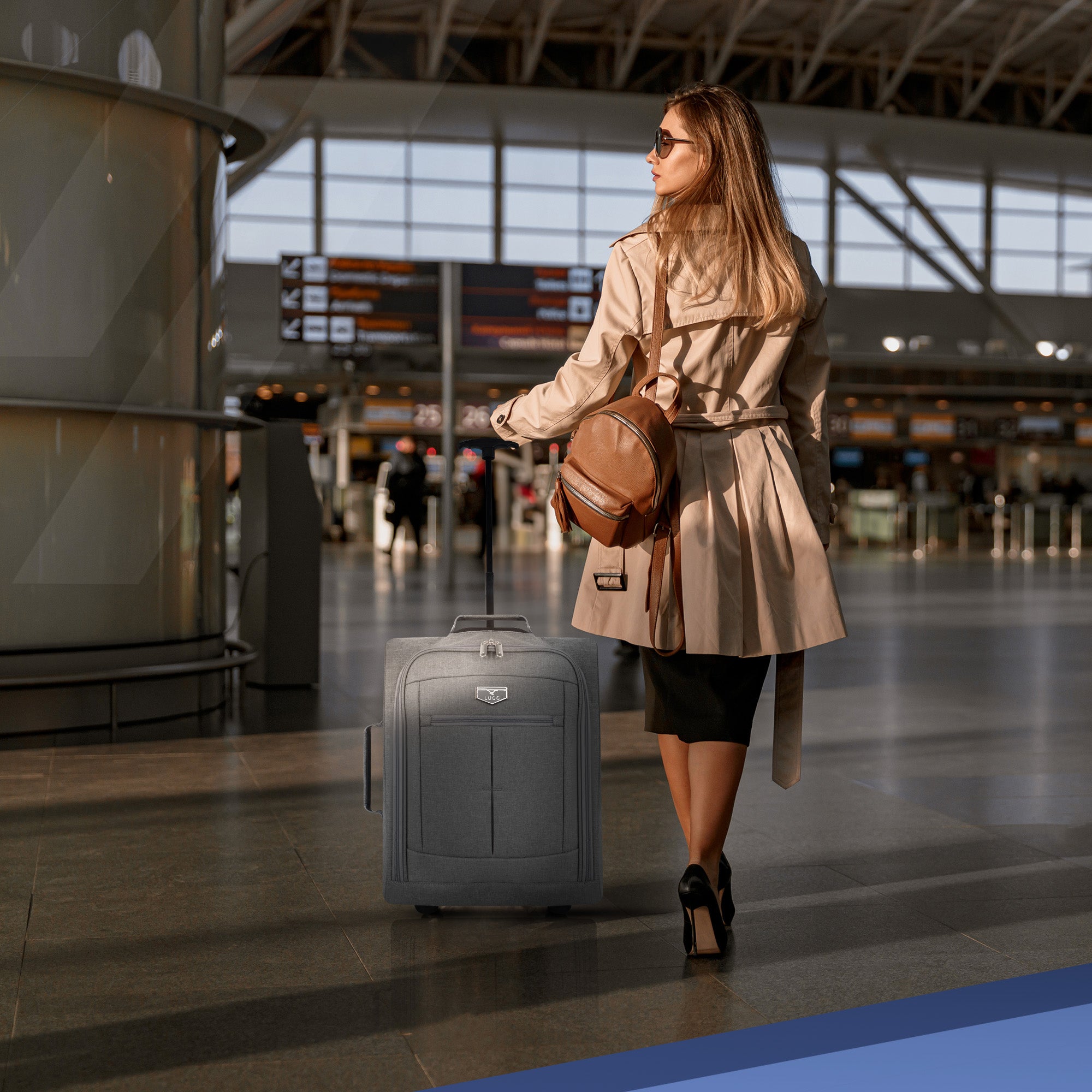 Soft Cabin Bag for Ryanair & EasyJet Priority Overhead Locker - Grey