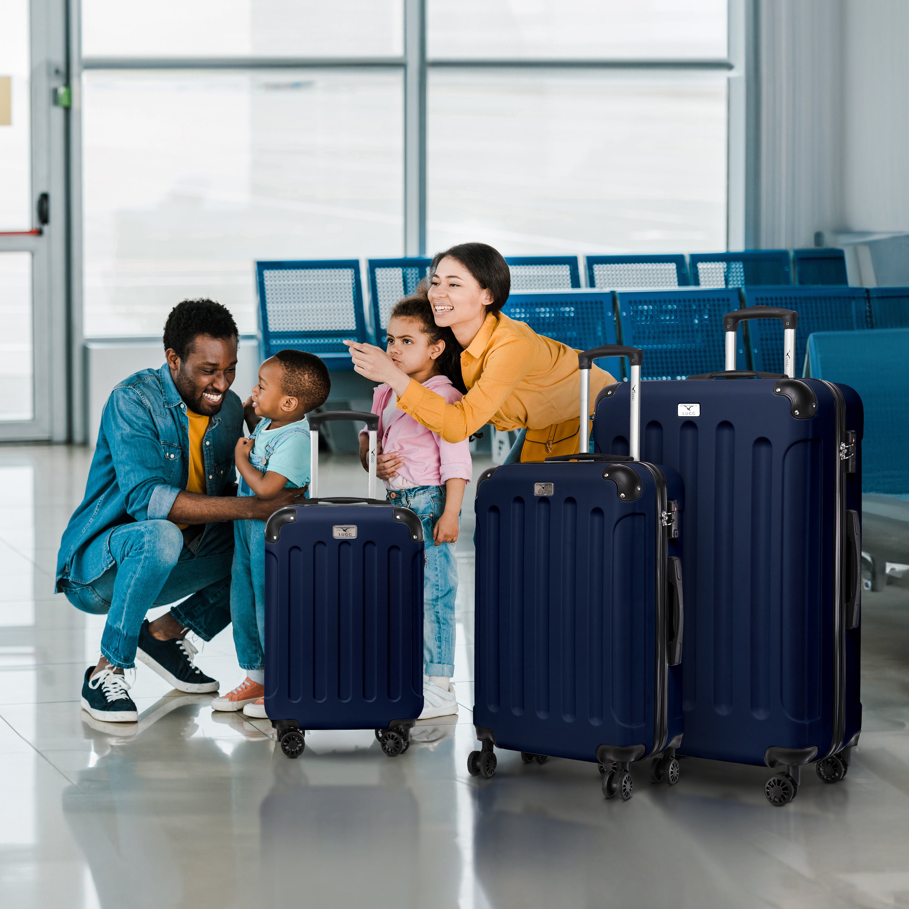 Skywander 3pc Suitcase Set in Midnight Blue