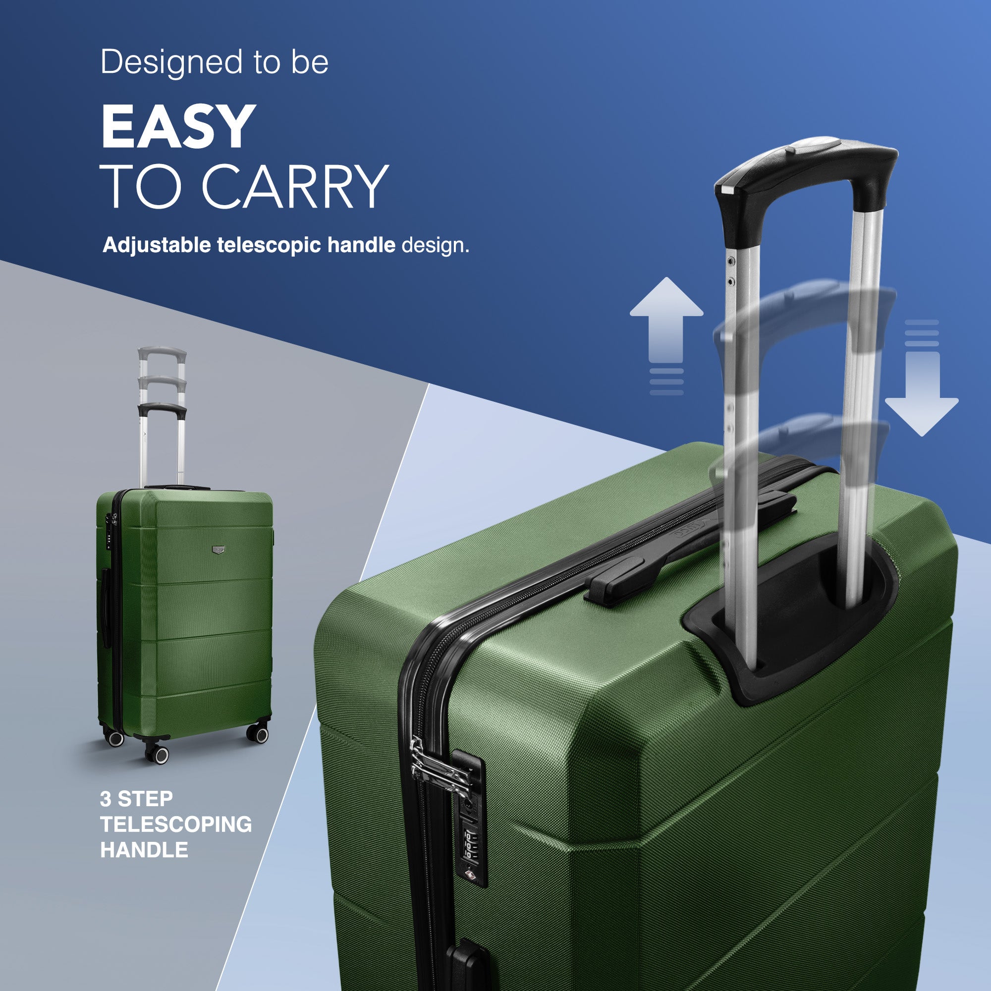 Jetset 28" Large Suitcase in Army Green