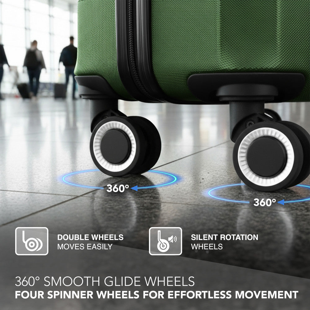 Jetset 20" Cabin Suitcase - 55 x 35 x 23cm in Army Green