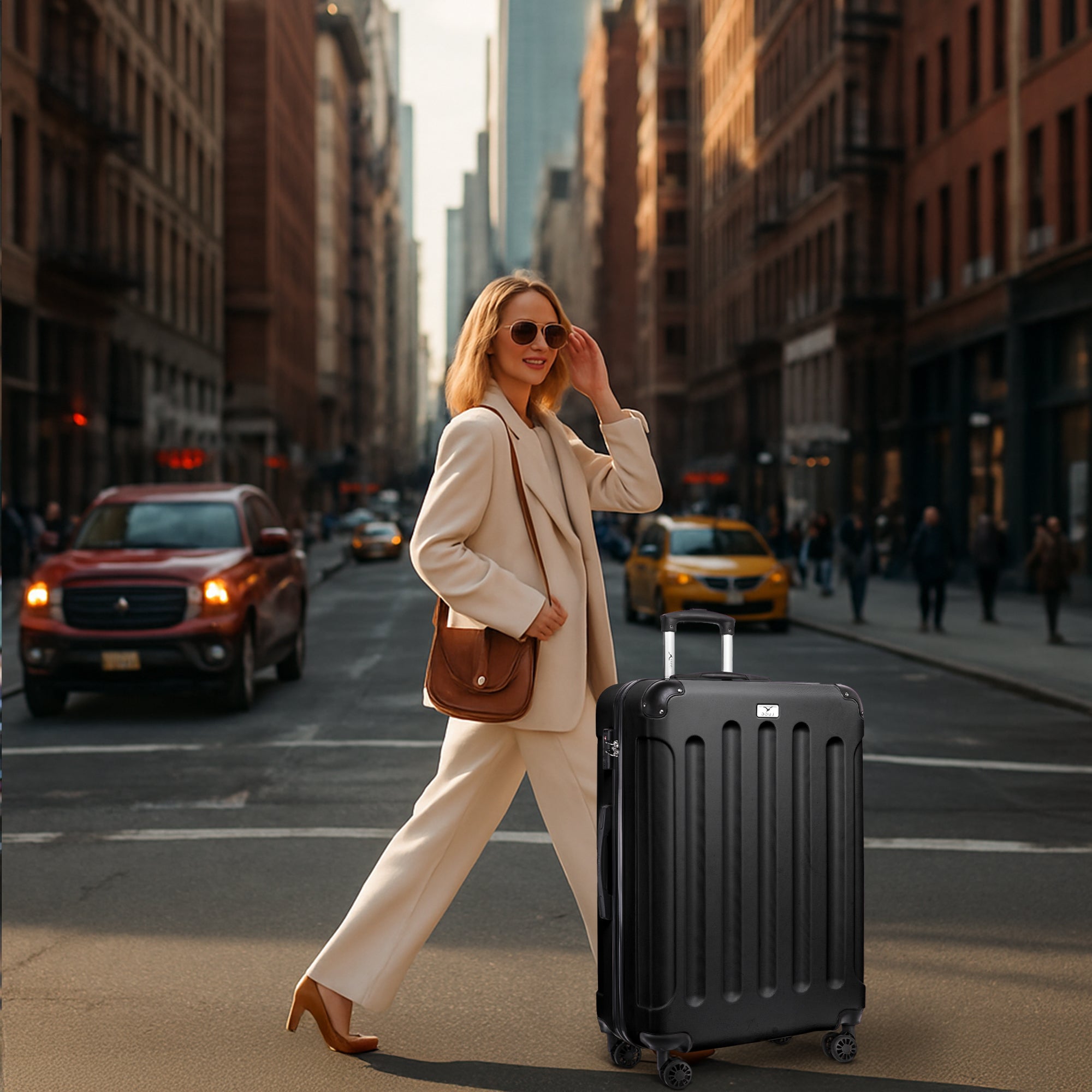 28" Skywander Large Suitcase - Black
