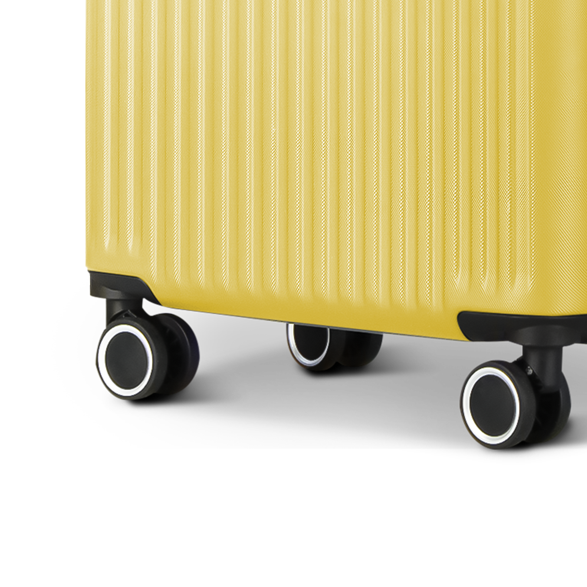 Vacay 24” Suitcase ABS Luggage with TSA Indent Lock, Aluminium Trolley Handle, 360° Spinner Wheels - Airline Compatible (66.5 x 25.5 x 44cm) - Citrine