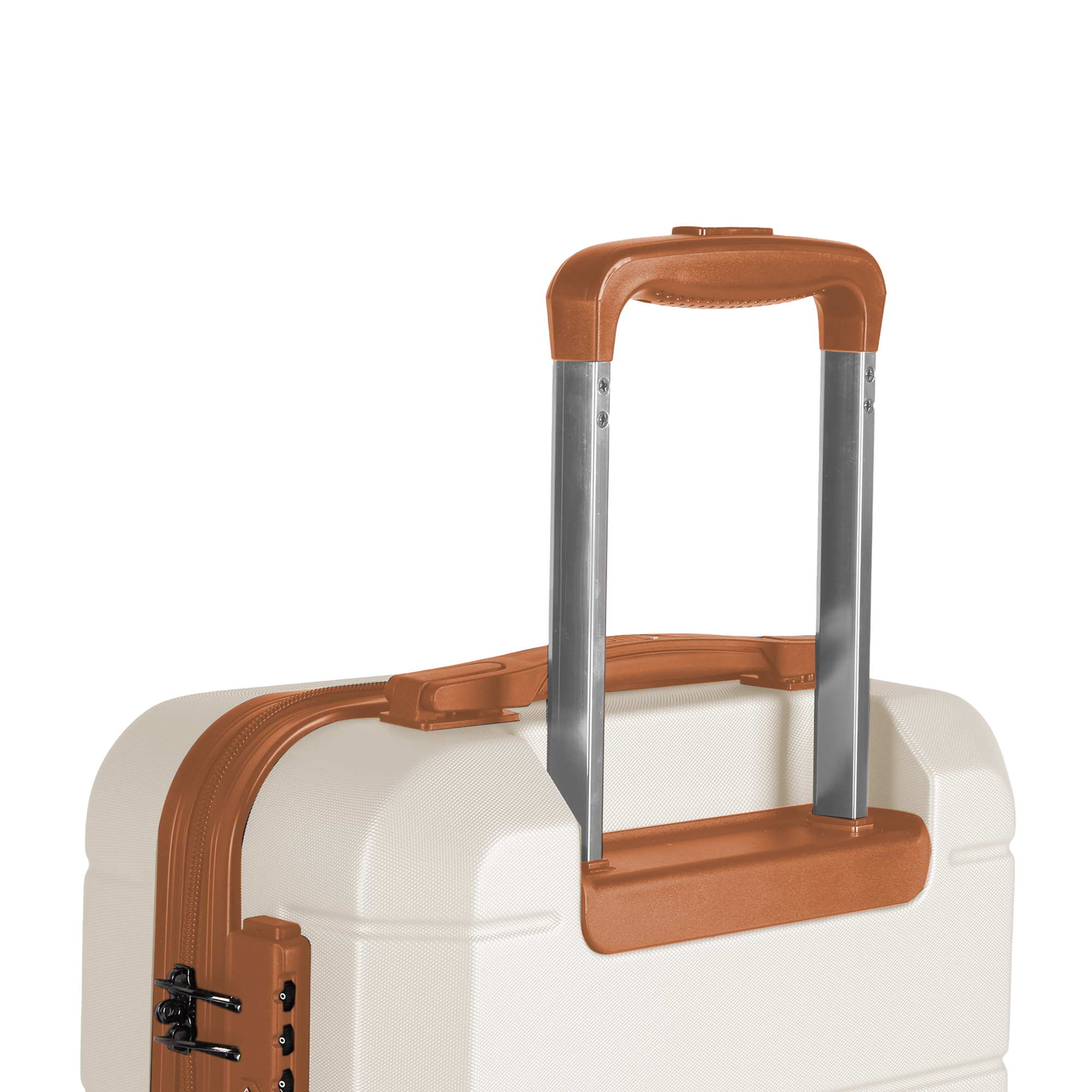 Lightweight & Chic - 15-Inch Jetset Suitcase in Cream & Brown - UK