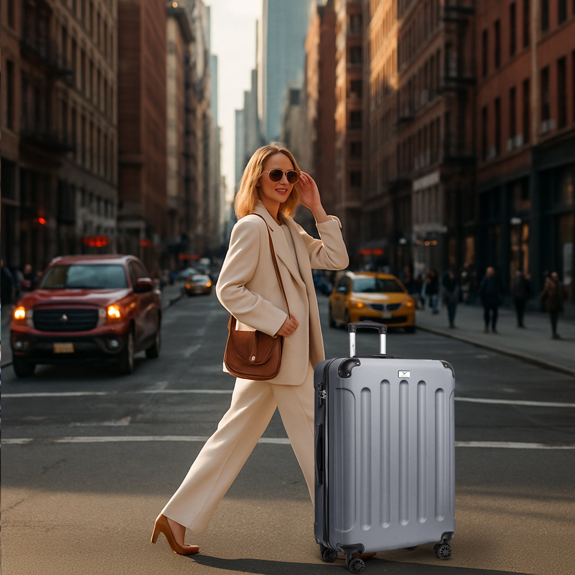 28" Skywander Large Suitcase - Silver