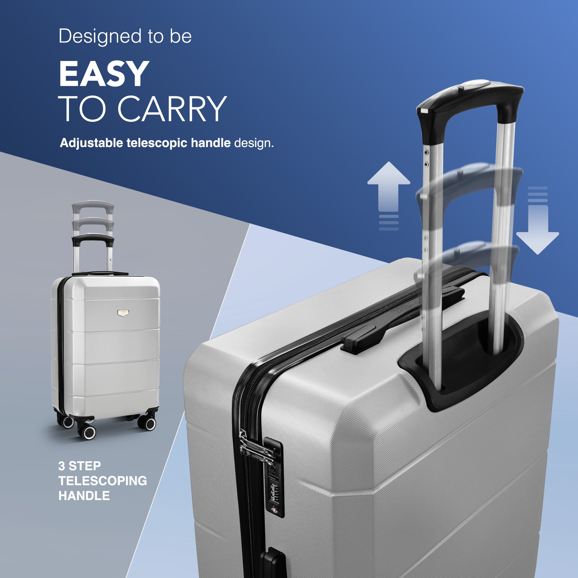 Jetset 3pc Suitcase Set in Silver