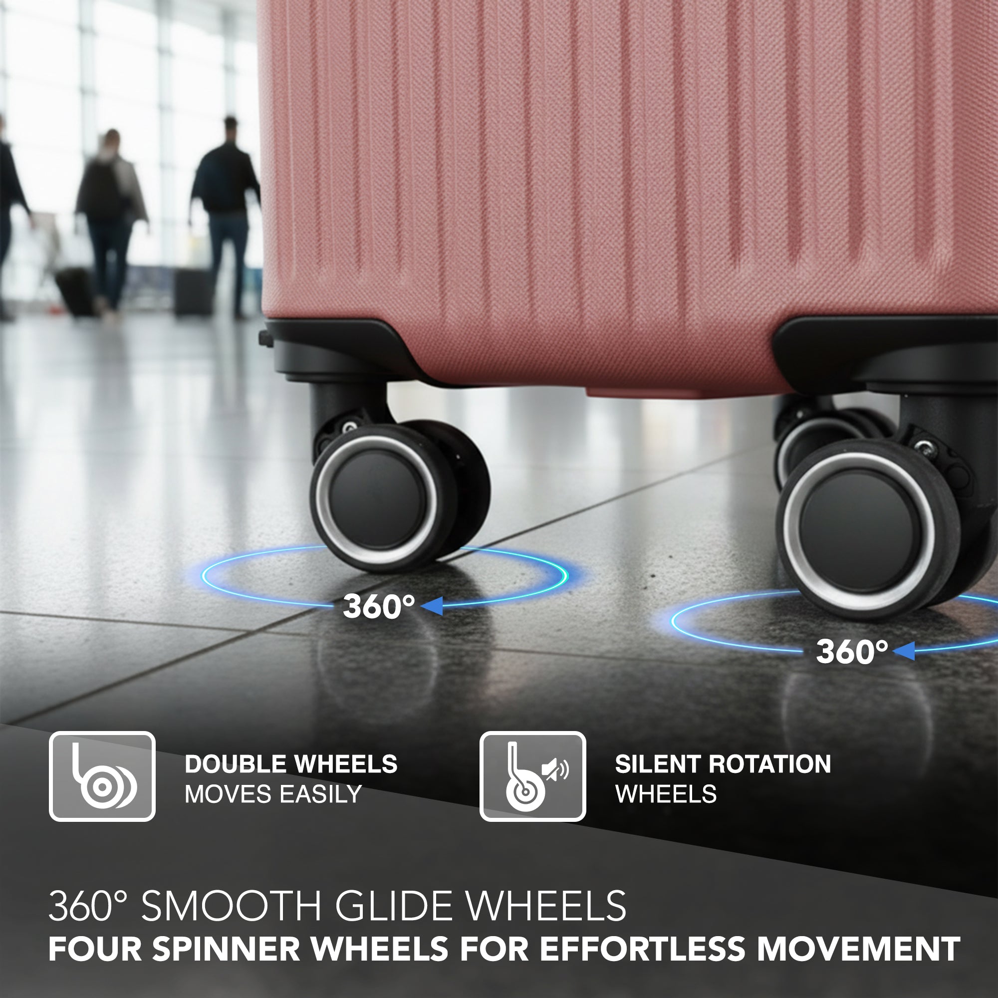 LUGG 40cm Vacay Suitcase ABS Luggage, Aluminium Trolley Handle, 360° Spinner Wheels, Water-Resistant & Durable Material - Airline Compatible (40 x 30 x 20cm)- Clay