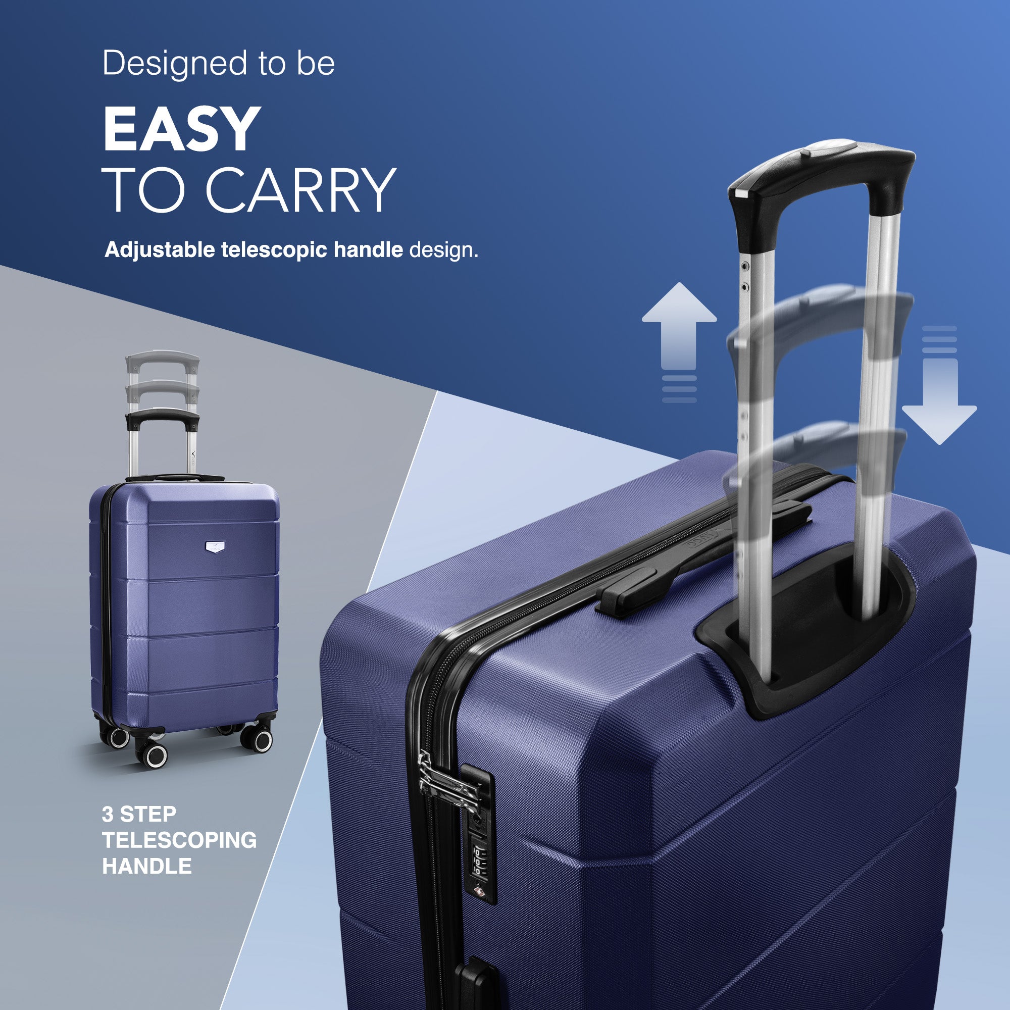 Jetset 4pc Suitcase Set in Midnight Blue