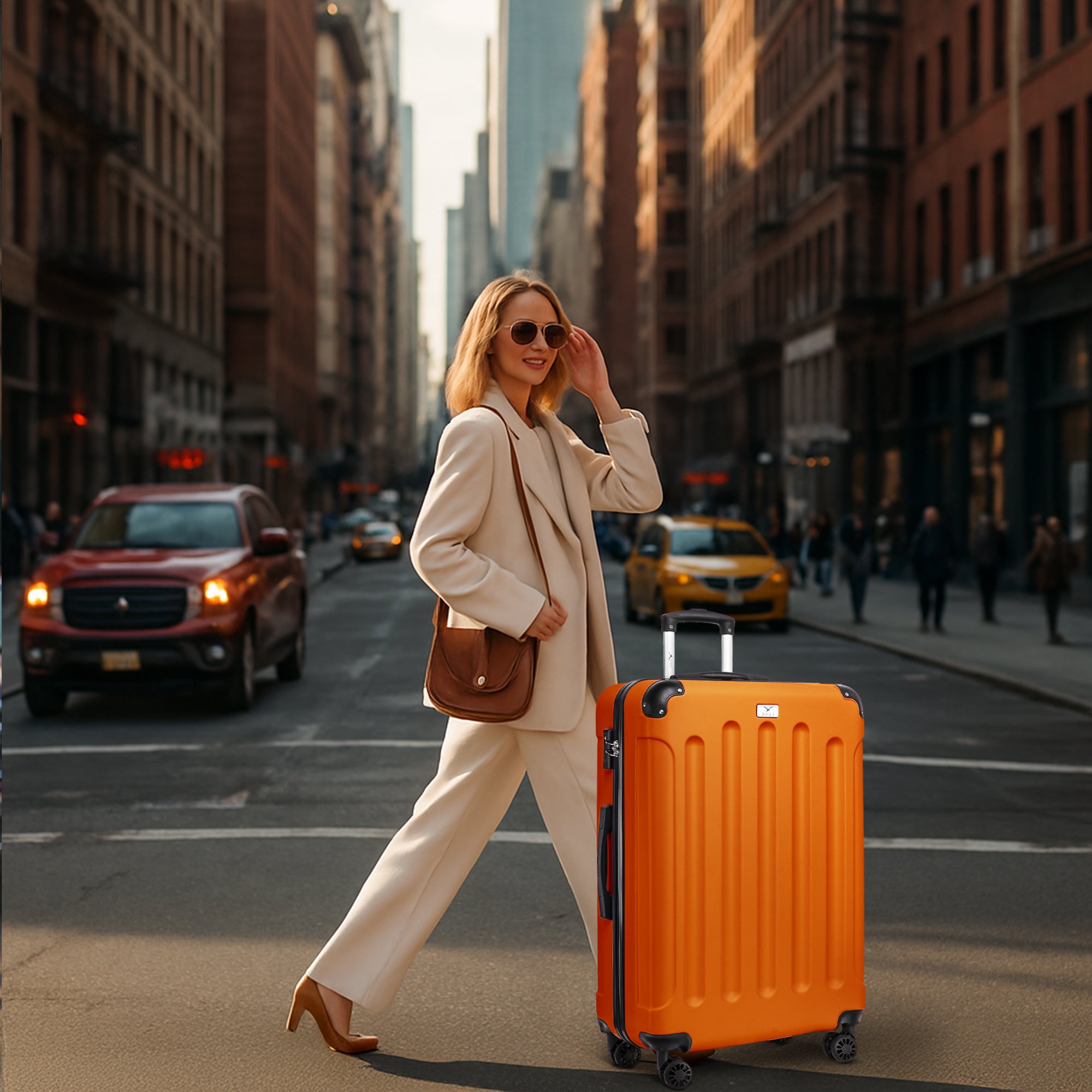 LUGG Skywander 28” Lightweight Luggage - 77cm x 50cm x 29cm - Strong & Lightweight with Secure TSA Lock, Smooth 360° Wheels & Resilient Handle- Orange