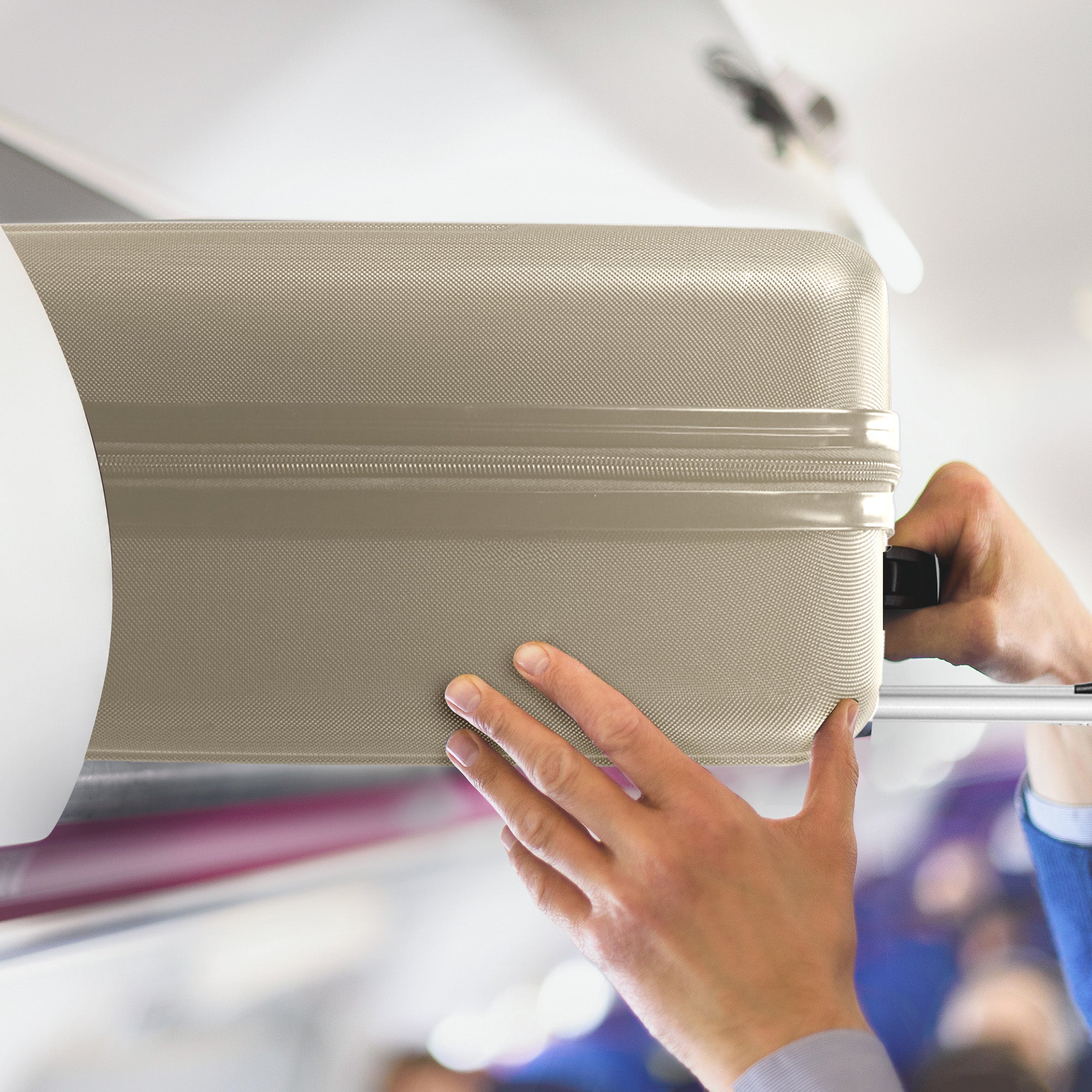 Vacay 15” Suitcase ABS Luggage, Aluminium Trolley Handle, 360° Spinner Wheels - Airline Compatible (45 x 33x 20cm) - Earth