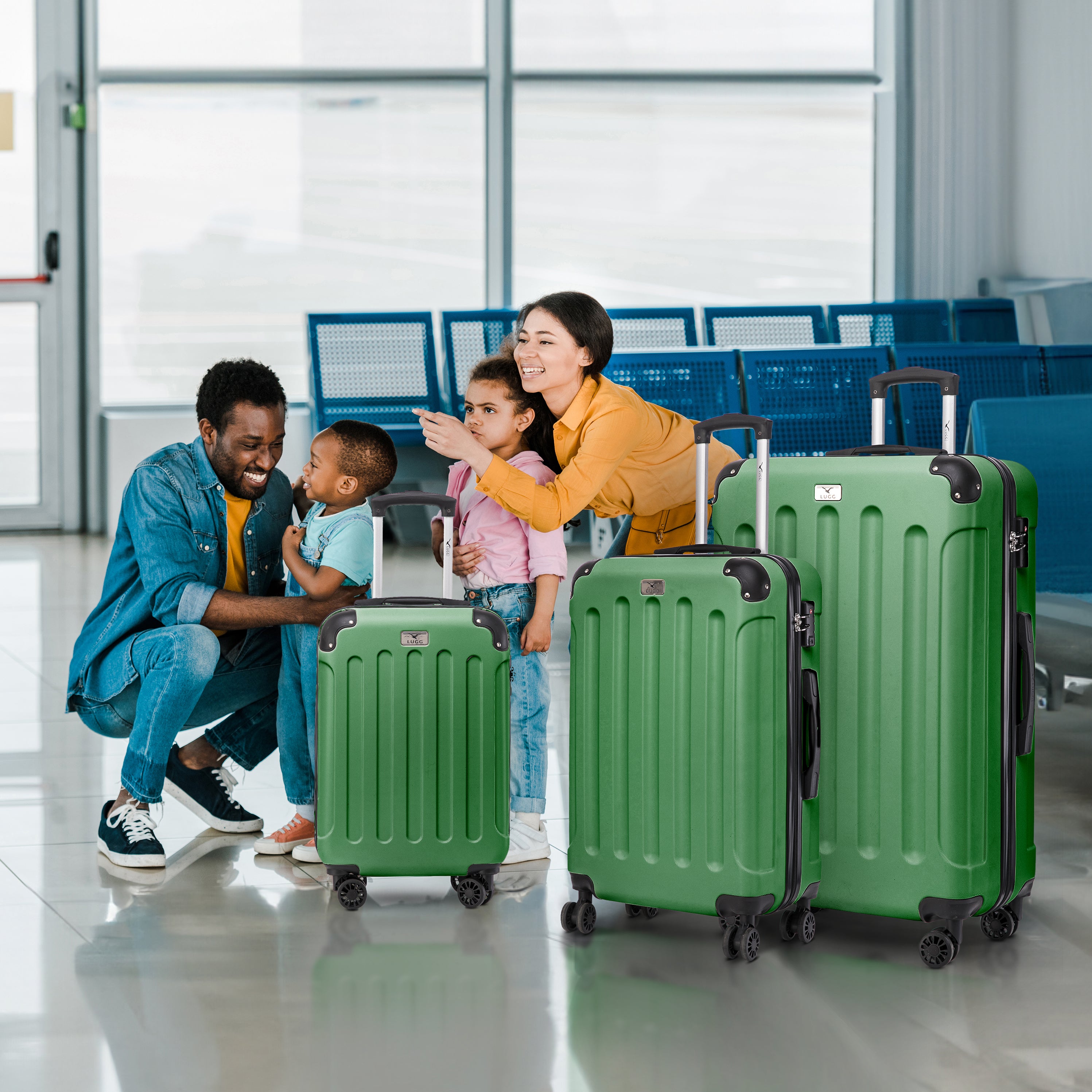 Skywander 3pc Suitcase Set in Khaki