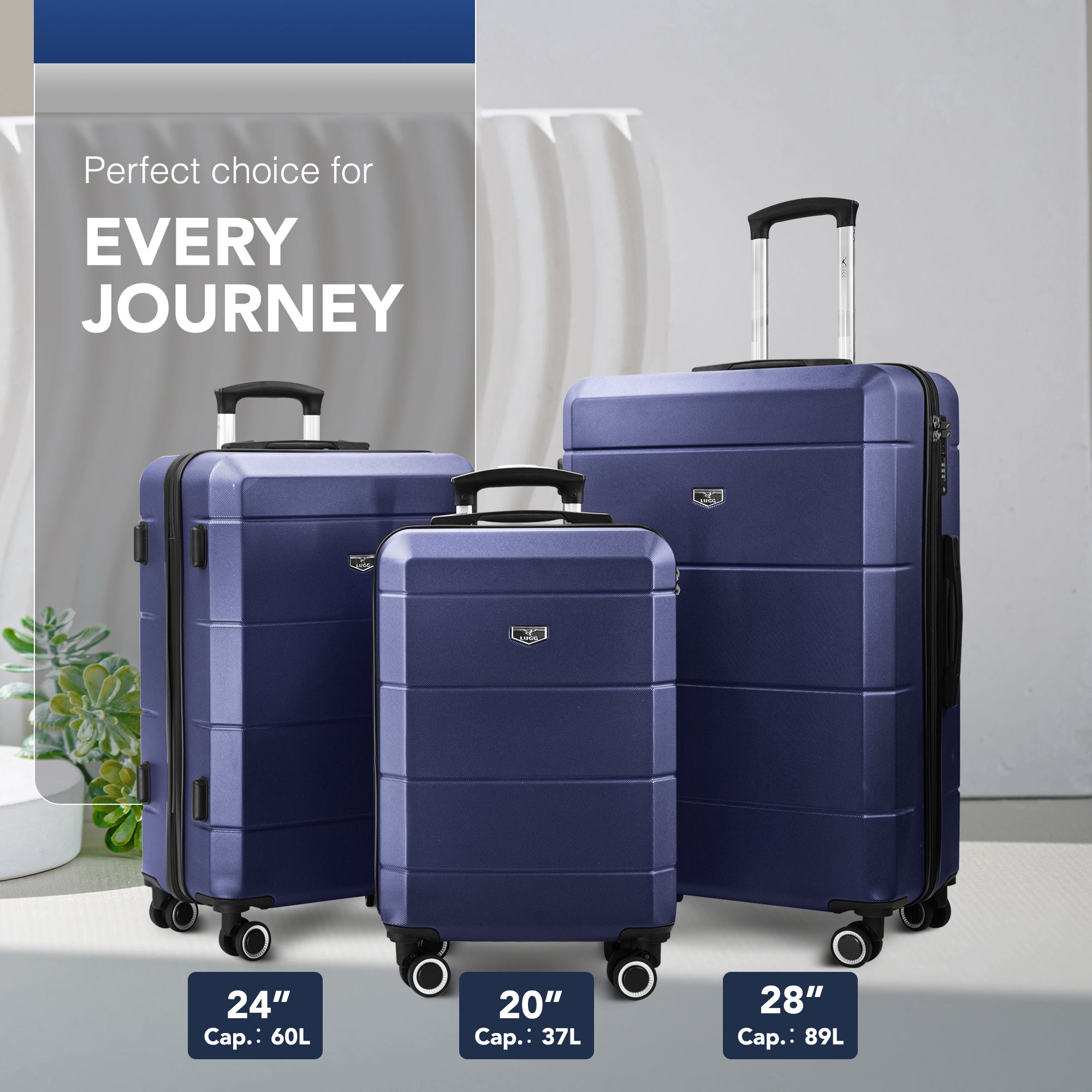 Jetset 3pc Suitcase Set in Midnight Blue